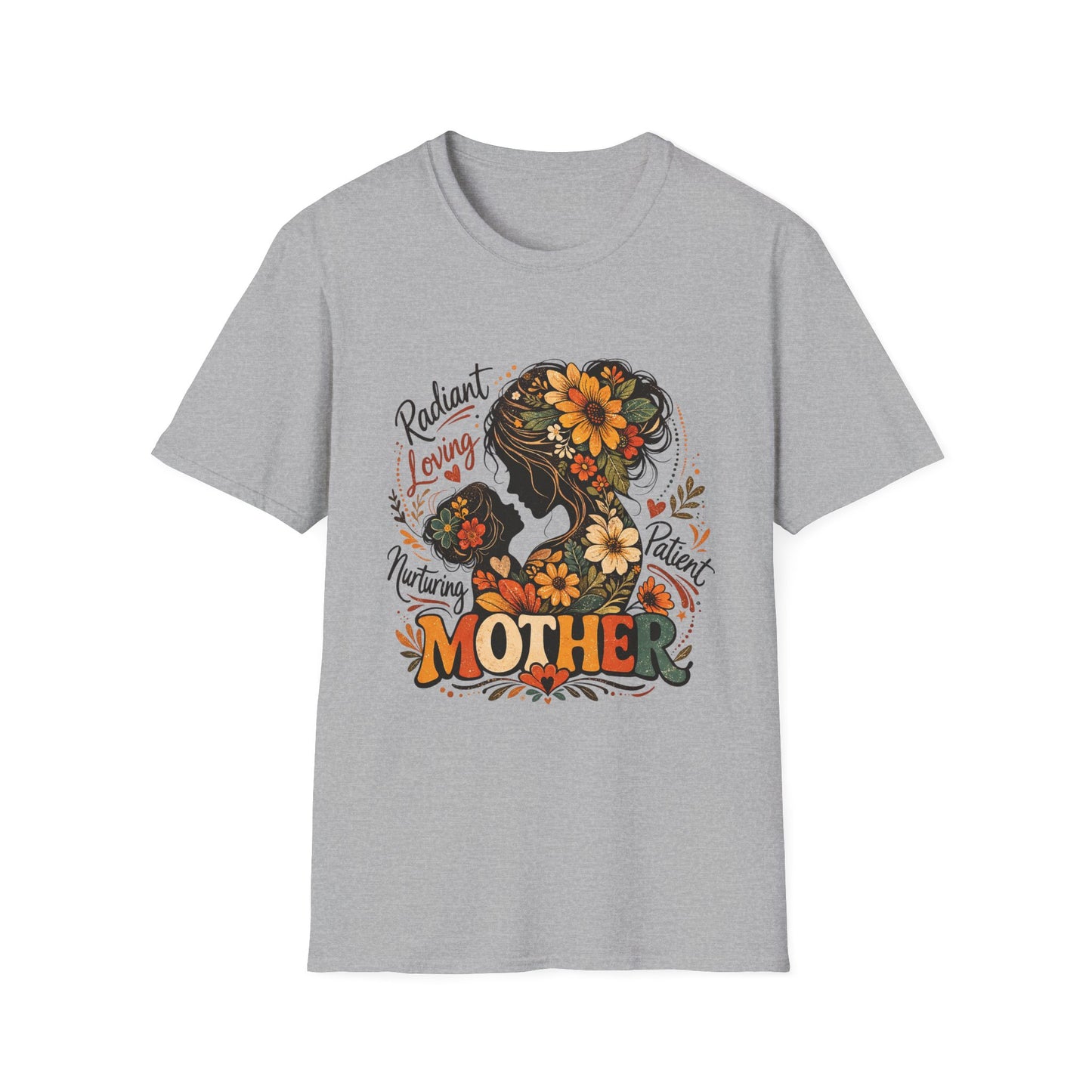 Mother Floral Silhouette T-Shirt — Radiant Loving Patient Design for Mom (Mother)