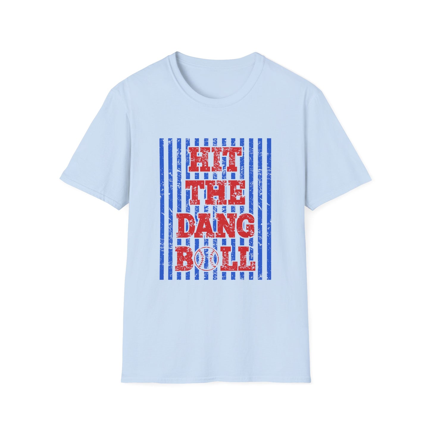 T-Shirt — "Hit The Dang Boll" Patriotic Striped Graphic Tee