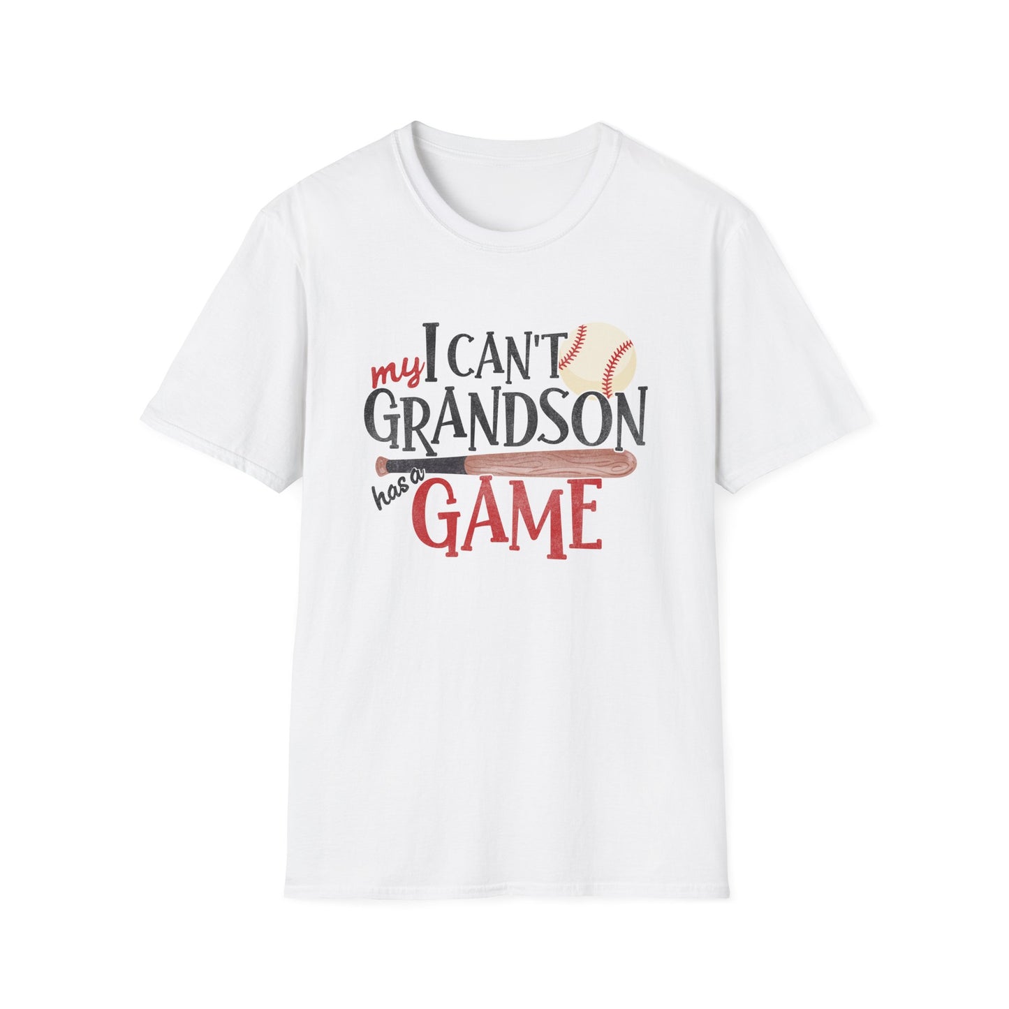 Baseball Grandma T-Shirt — “I Can’t, My Grandson Has Game” Graphic Tee