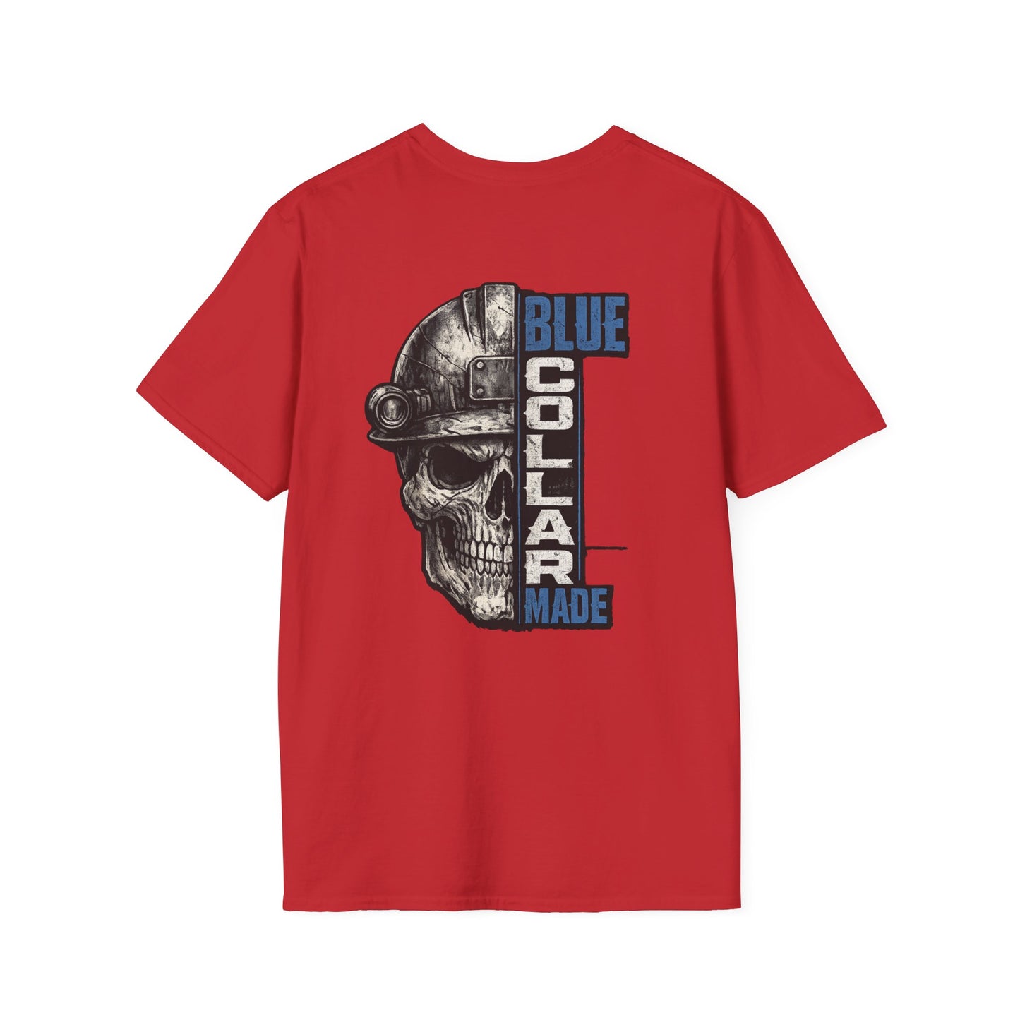 Blue Collar Made T-Shirt — Skull Hardhat Workwear Tee