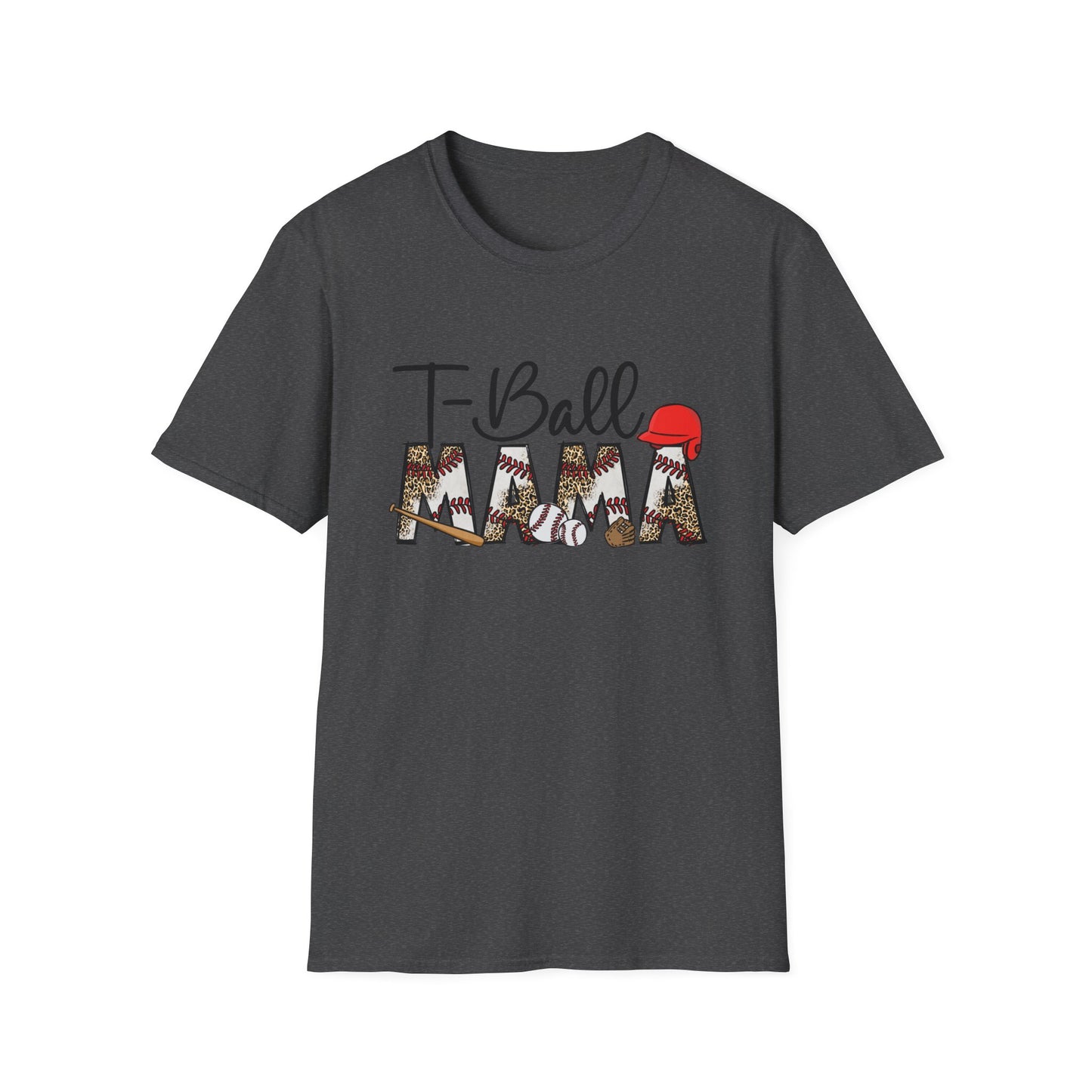 T‑Ball Mama T-Shirt — Cute Floral Baseball Mom Tee