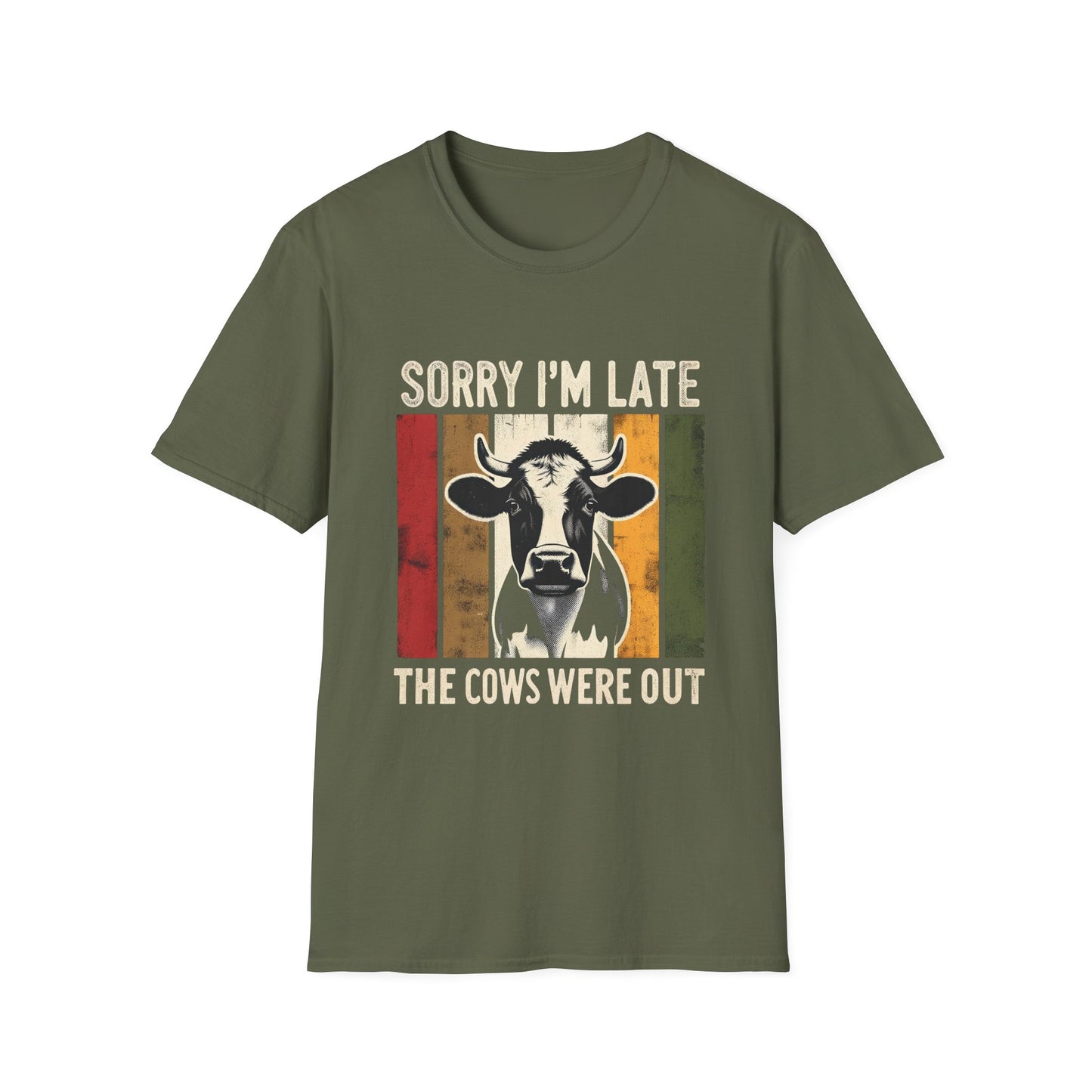 Sorry I'm Late The Cows Were Out T-Shirt — Vintage Cow Farm Animal Tee