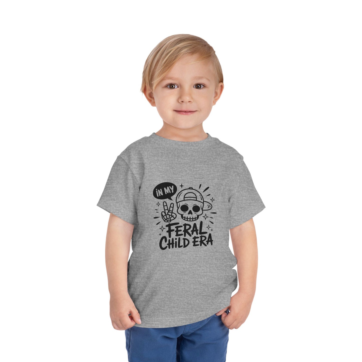 Toddler Tee — “In My Feral Child Era” Skull Graphic Kids T‑Shirt