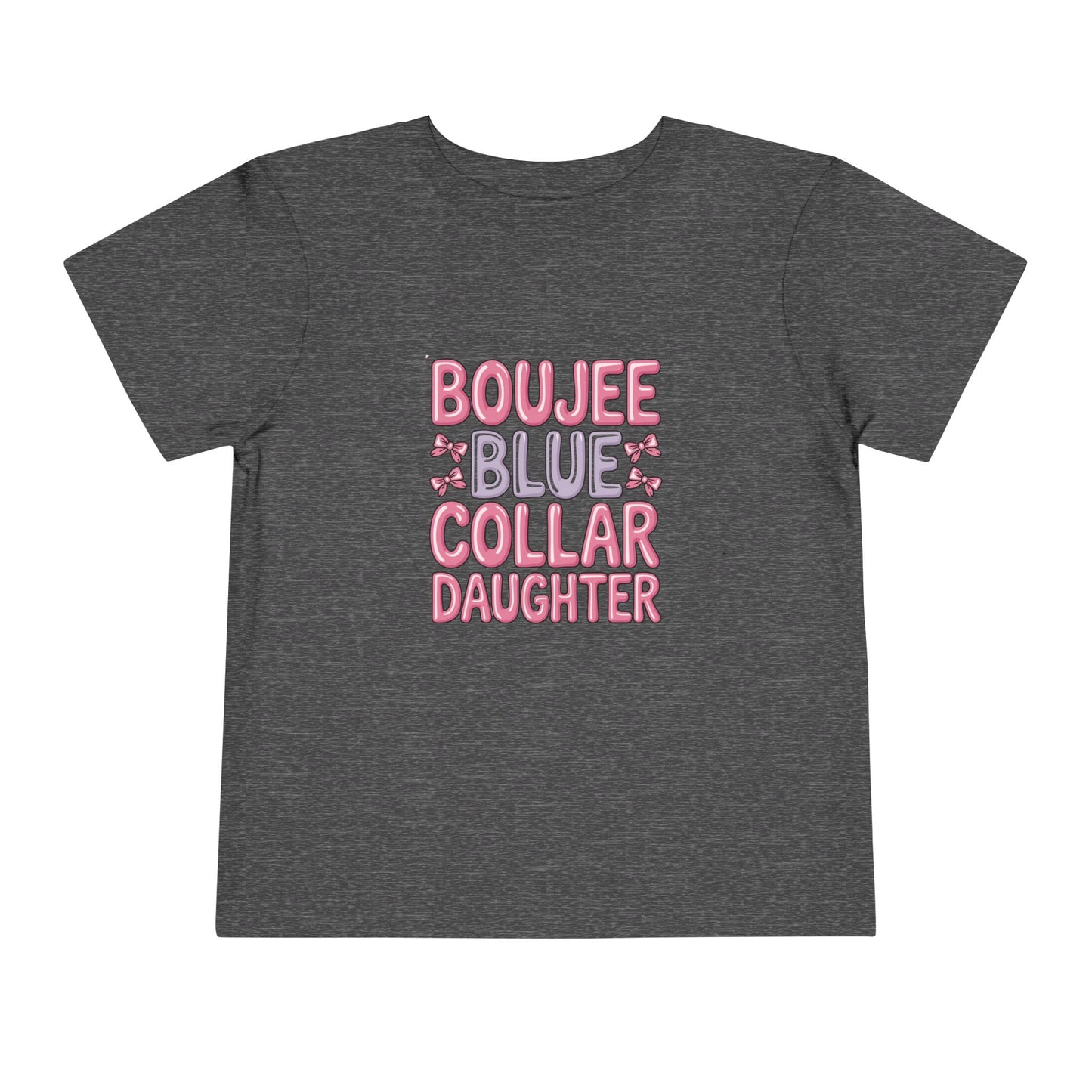 Boujee Blue Collar Daughter Toddler Tee — Cute Pink Floral Baby Shirt