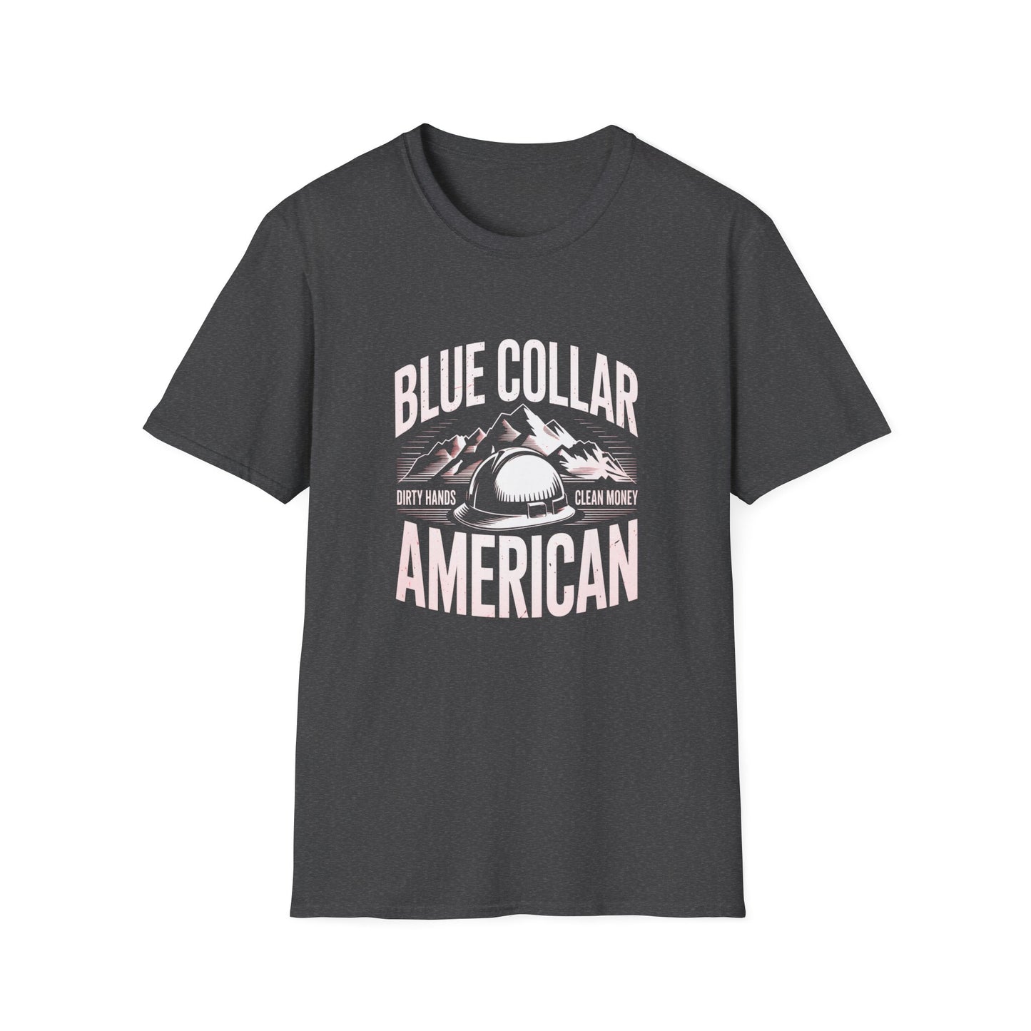 Blue Collar American T‑Shirt — Proud Worker Helmet Graphic