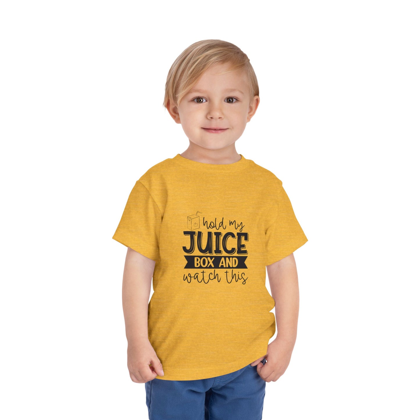 Toddler Tee – “Hold My Juice Box and Watch This” Cute Kid Graphic Shirt
