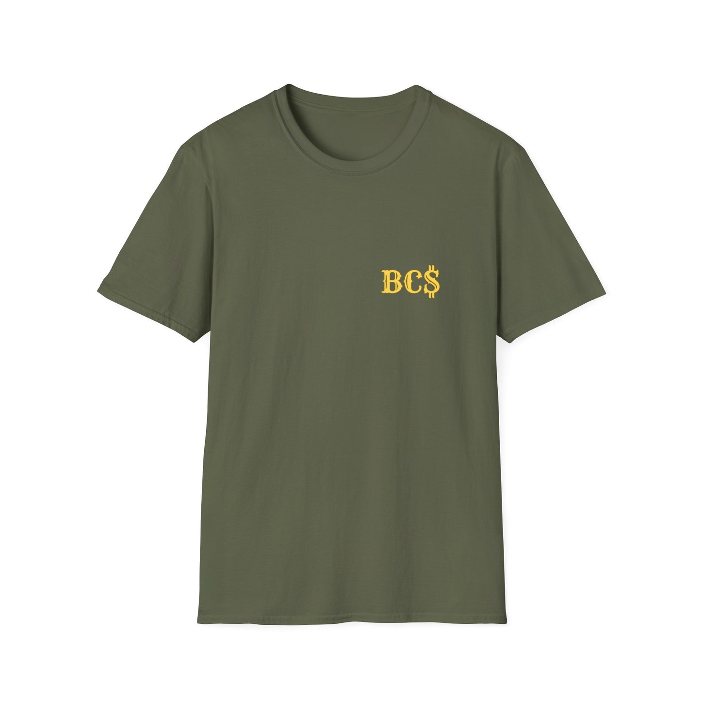 Blue Collar Dollar T‑Shirt — 'BC' Chest Logo & Bold Back Graphic