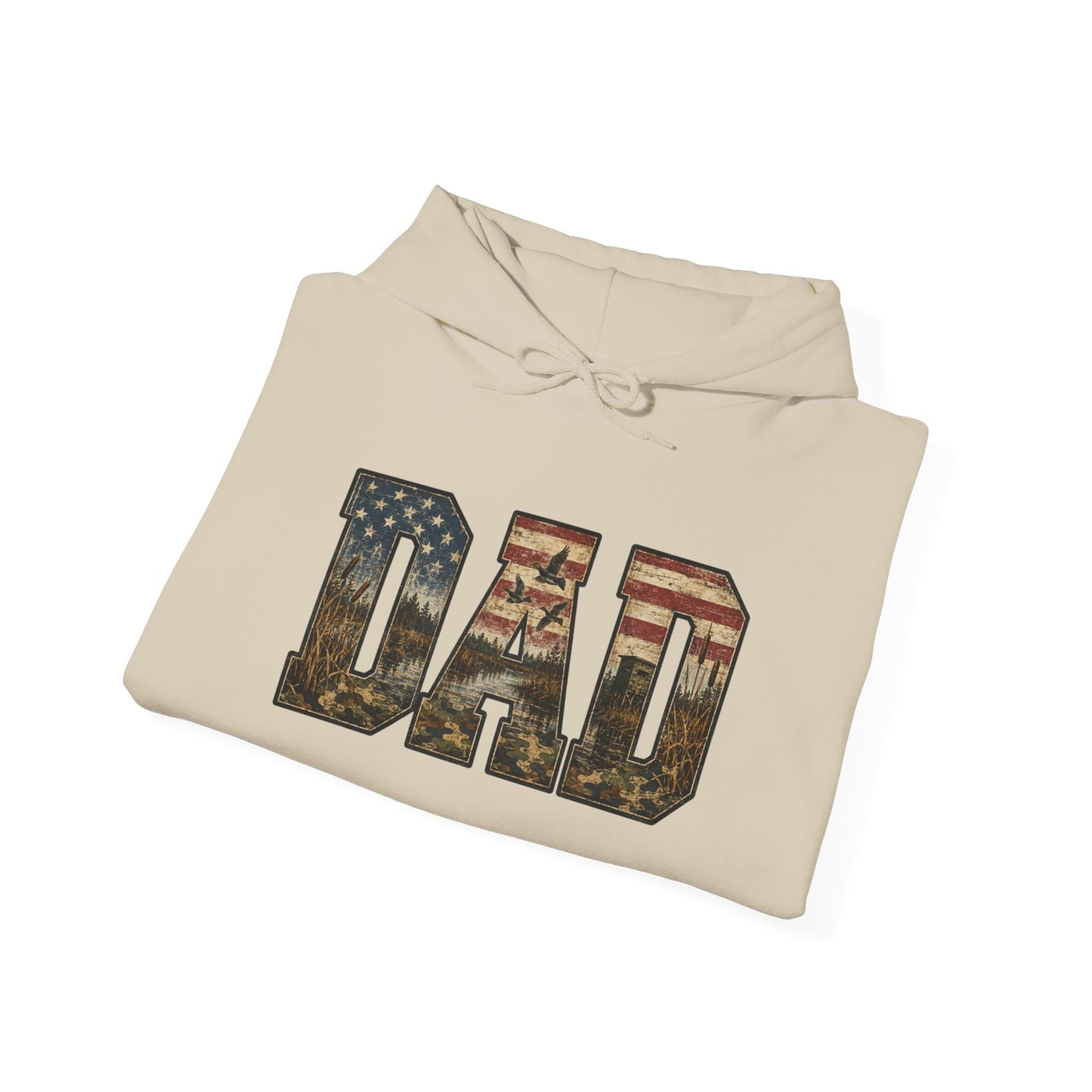 Dad Patriotic Flag Hoodie — American Flag 'DAD' Sweatshirt, Fathers Day Gift