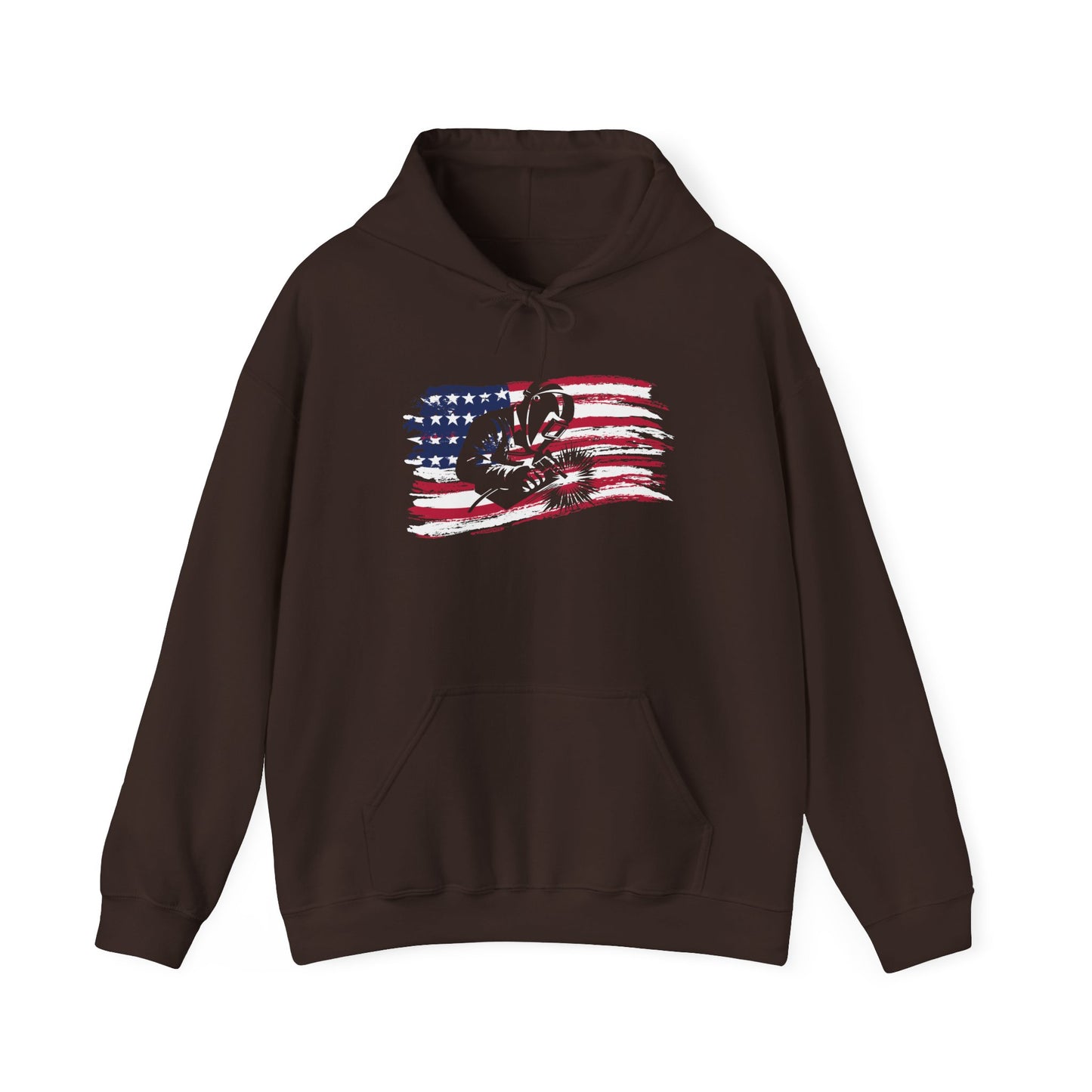 American Flag Paw Print Hoodie — Patriotic Dog Lover Sweatshirt