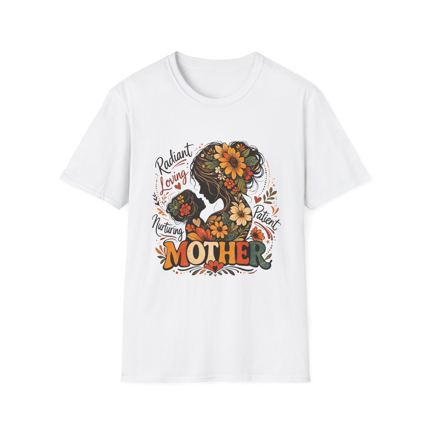 Mother Floral Silhouette T-Shirt — Radiant Loving Patient Design for Mom (Mother)