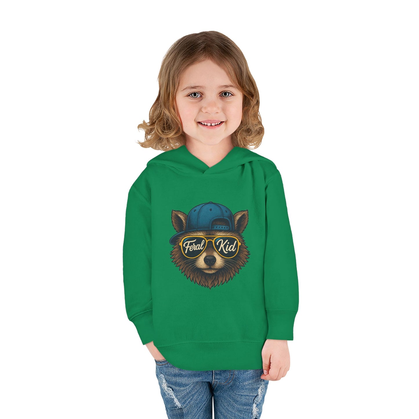 Toddler Hoodie — 'Forest Kid' Raccoon Graphic Kids Pullover