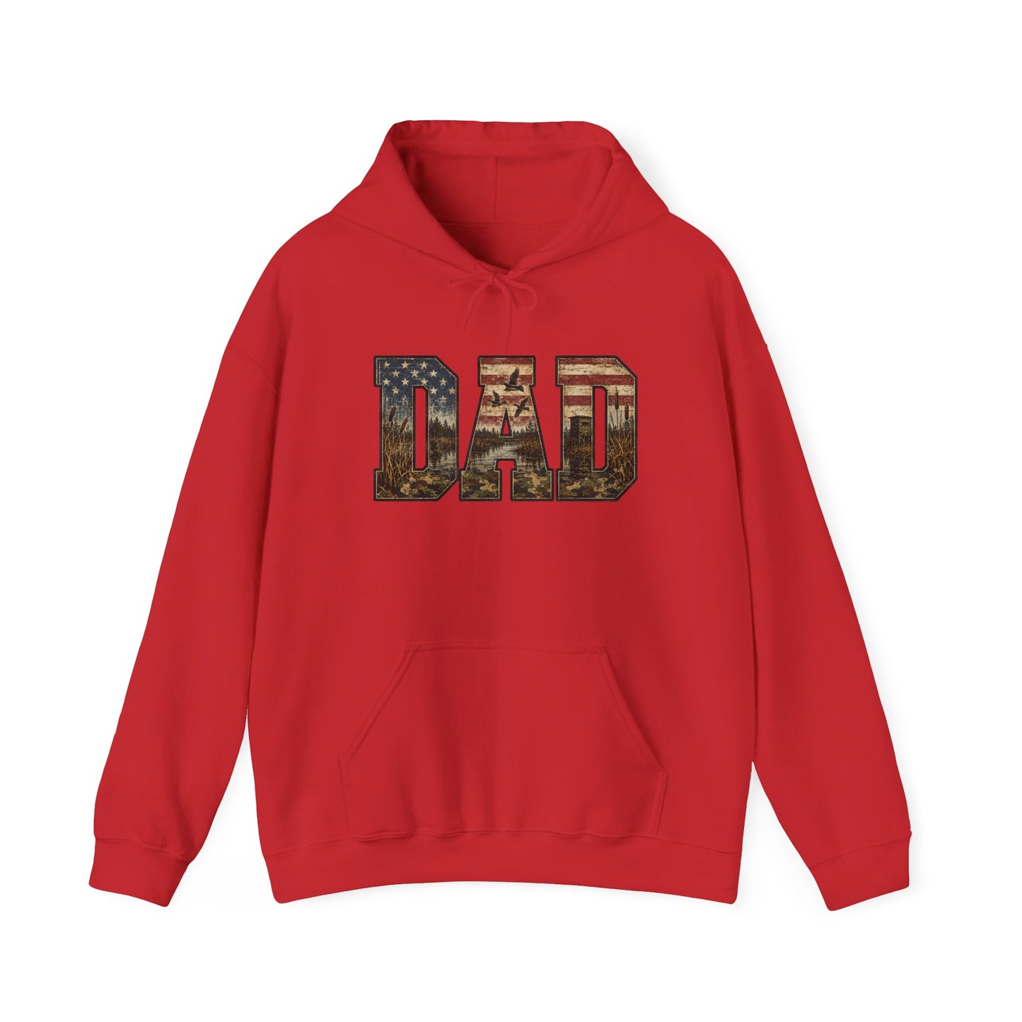 Dad Patriotic Flag Hoodie — American Flag 'DAD' Sweatshirt, Fathers Day Gift