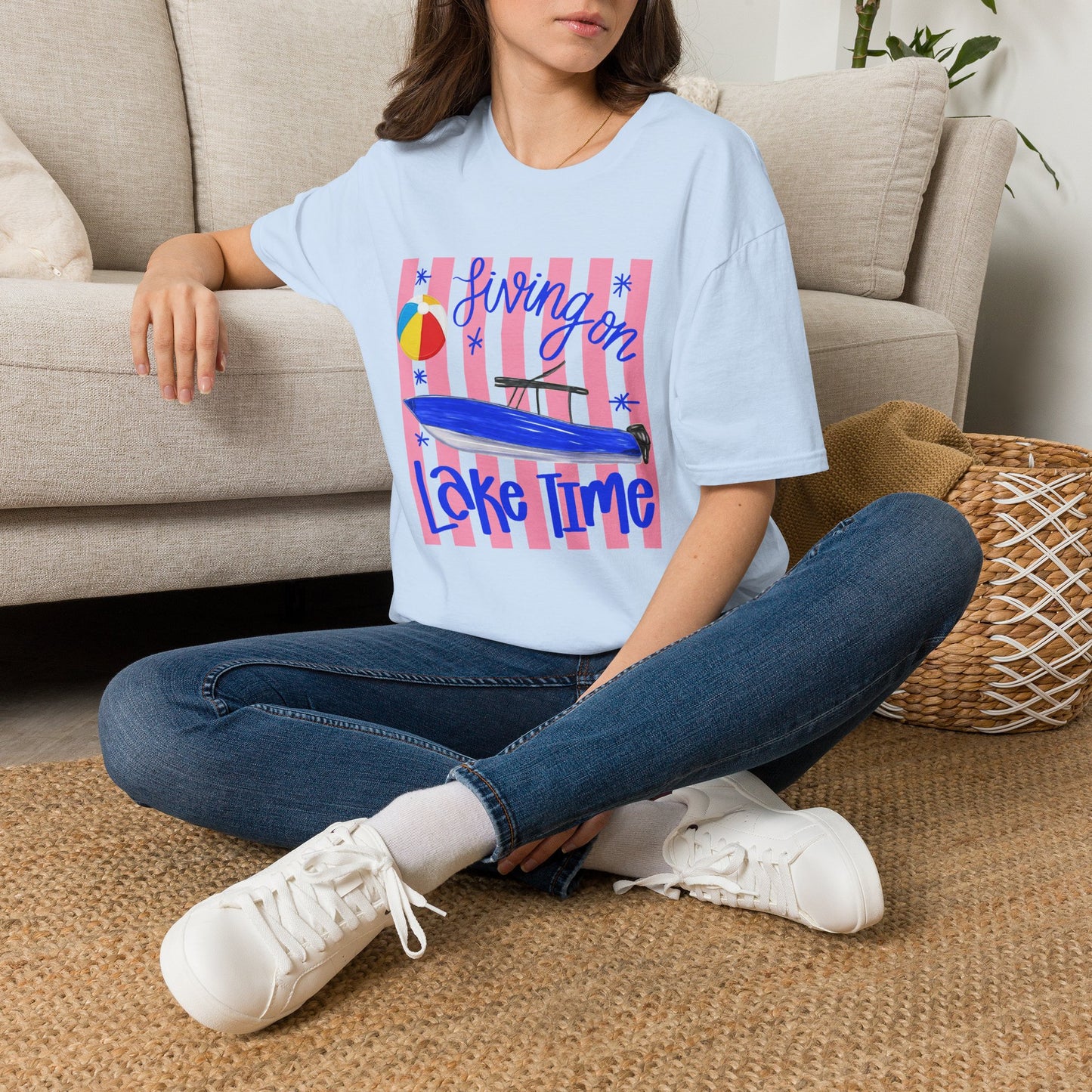 T-Shirt — "Living on Lake Time" Summer Lake Tee