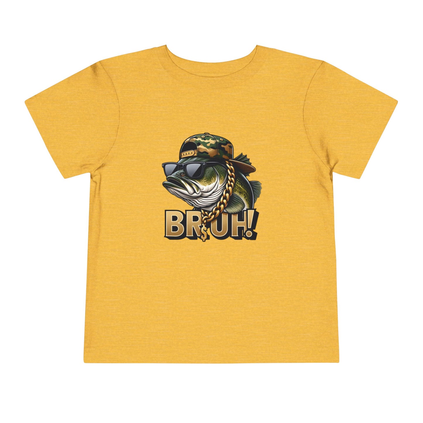 Bruh Fish Toddler Tee - Cool Camo Bass Graphic Shirt