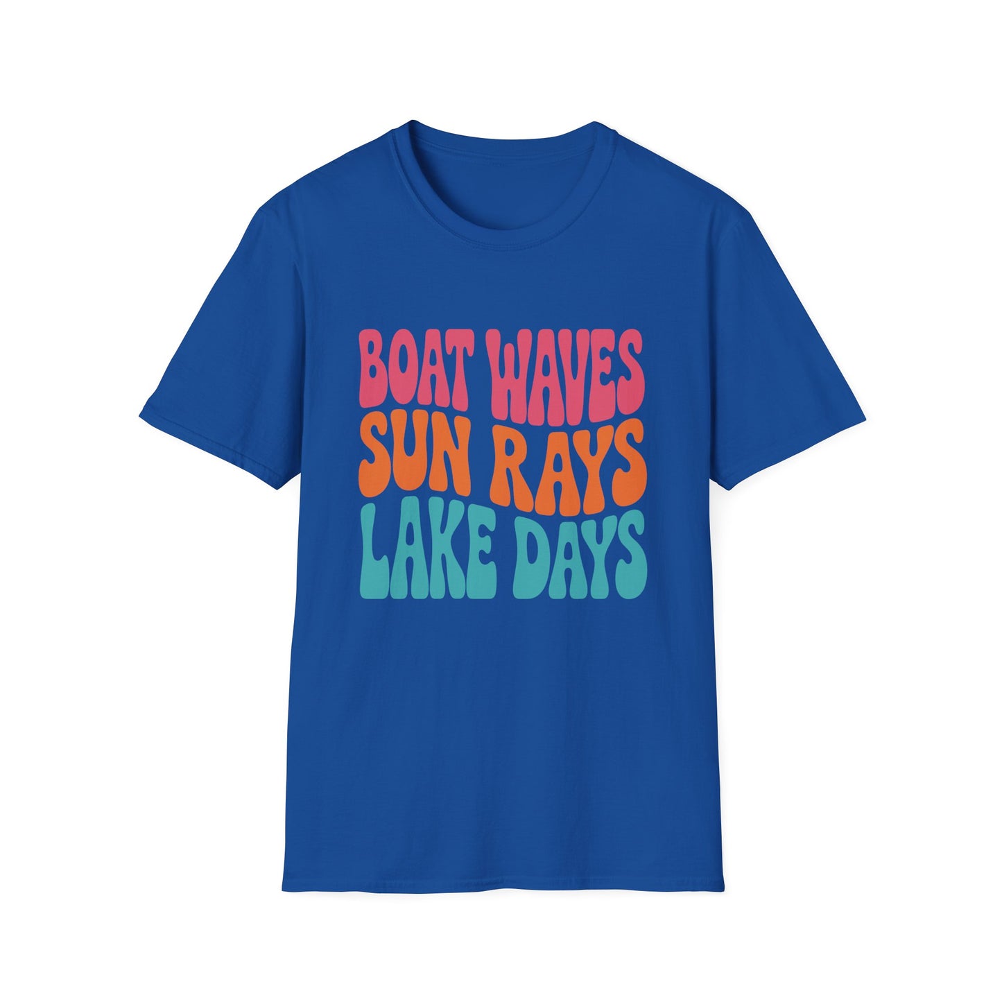 Boat Waves Sun Rays Lake Days T-Shirt — Retro Summer Lake Life Tee