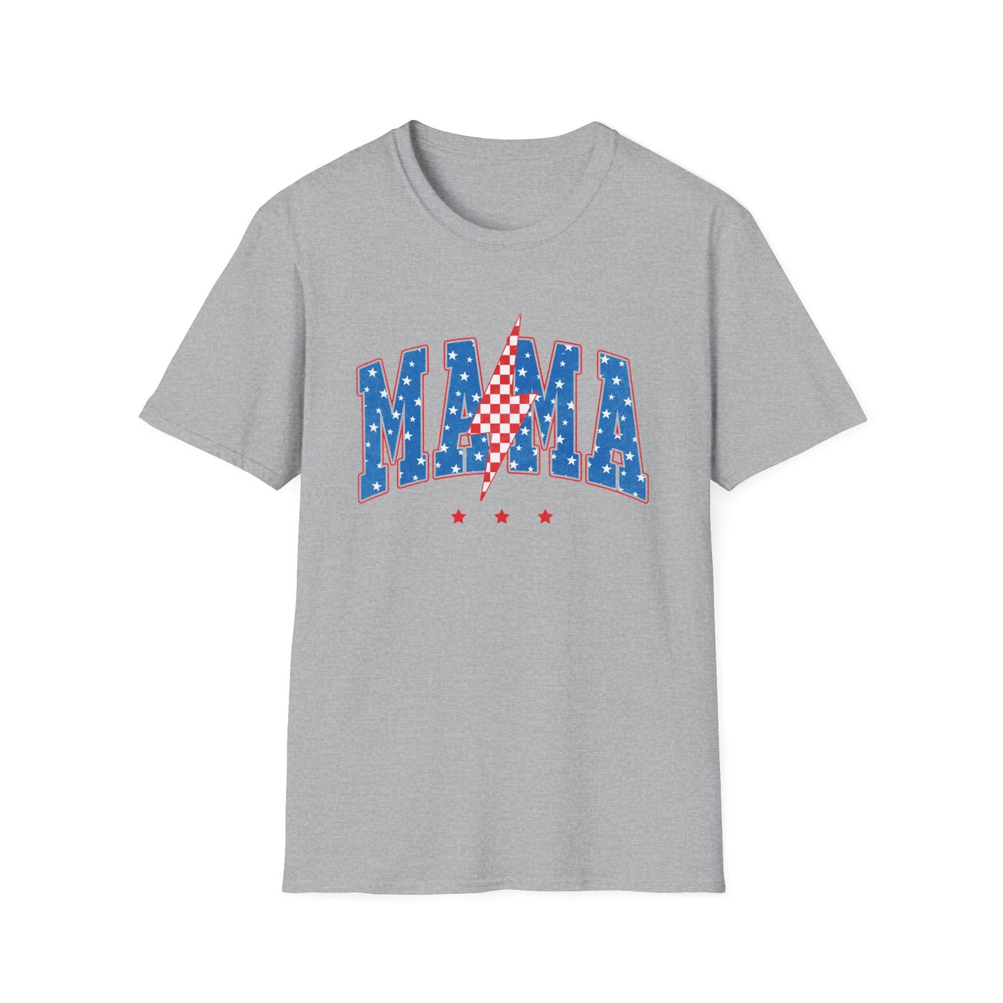 Mama Graphic Tee — Americana Lightning Bolt Stars & Stripes