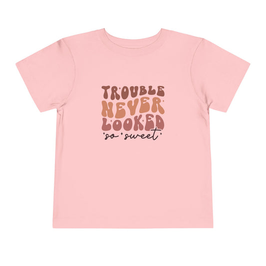 Toddler Tee — "Trouble Never Looked So Sweet" Retro Graphic