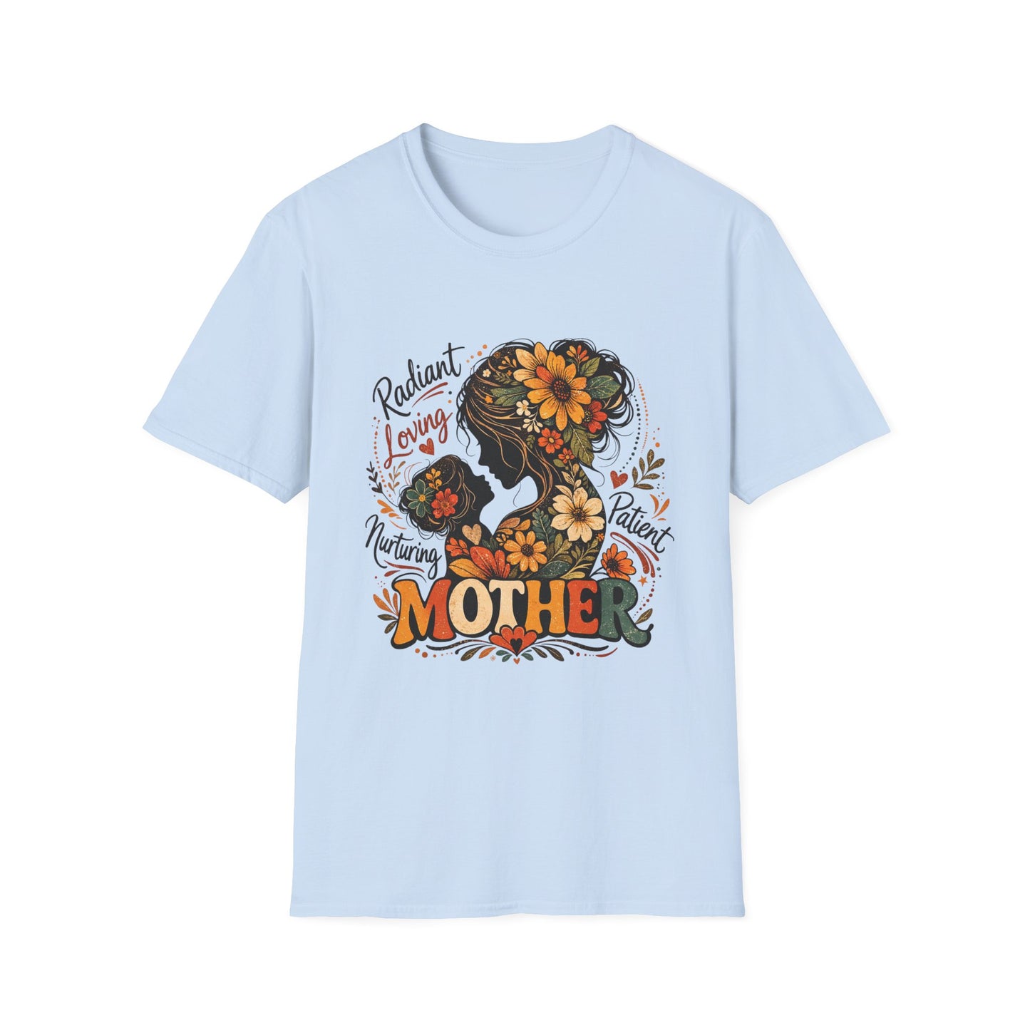 Mother Floral Silhouette T-Shirt — Radiant Loving Patient Design for Mom (Mother)