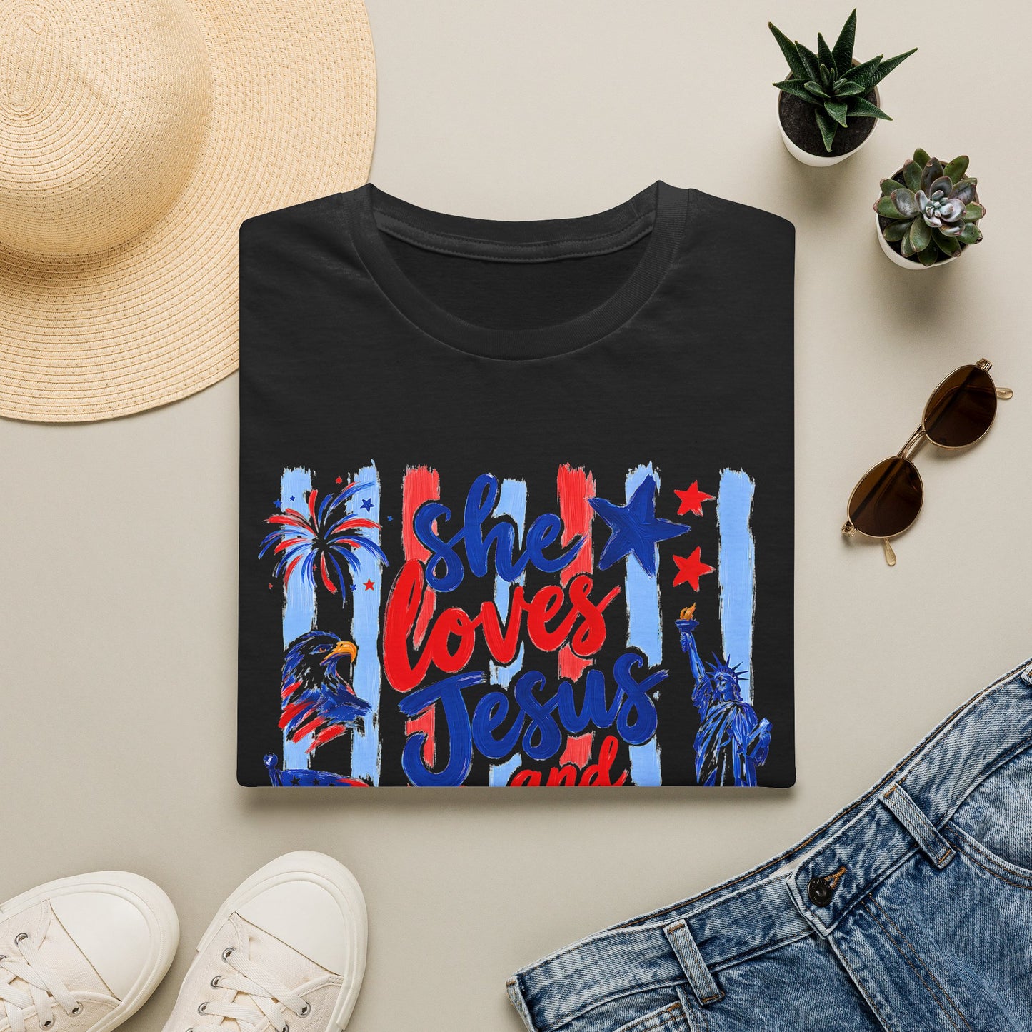 She Loves Jesus and America Too T-Shirt