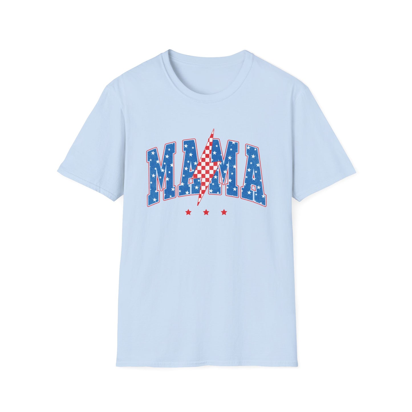 Mama Graphic Tee — Americana Lightning Bolt Stars & Stripes