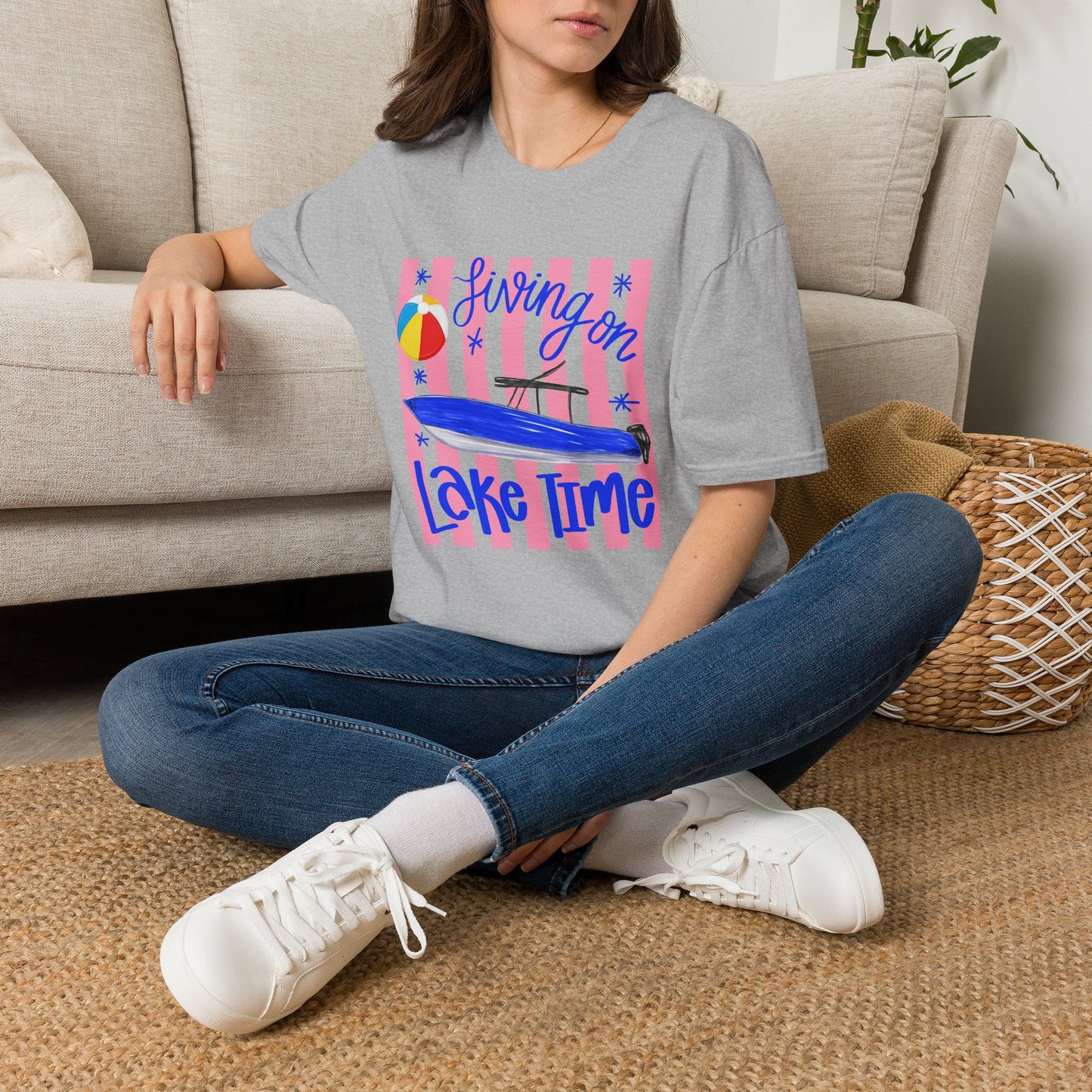 T-Shirt — "Living on Lake Time" Summer Lake Tee