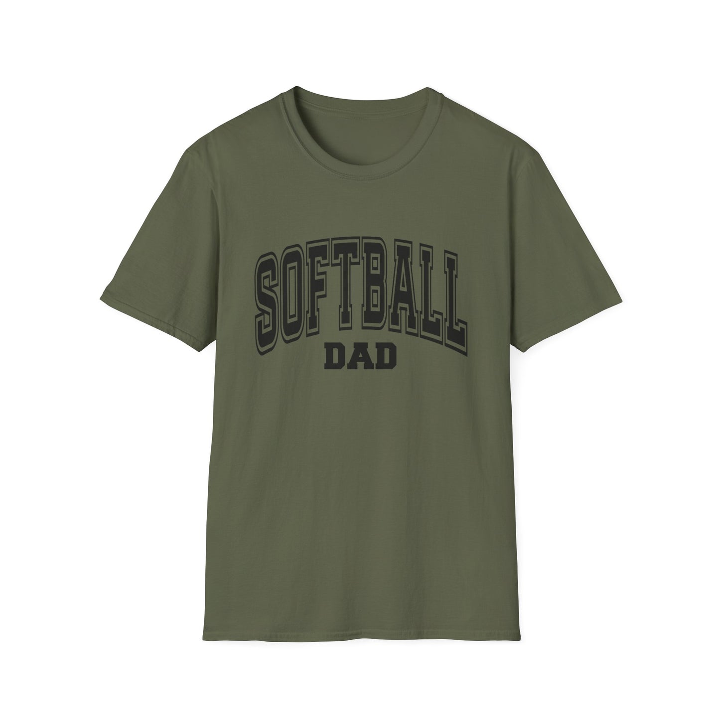 Softball Dad T-Shirt — Classic Varsity Baseball Style Tee for Proud Parents