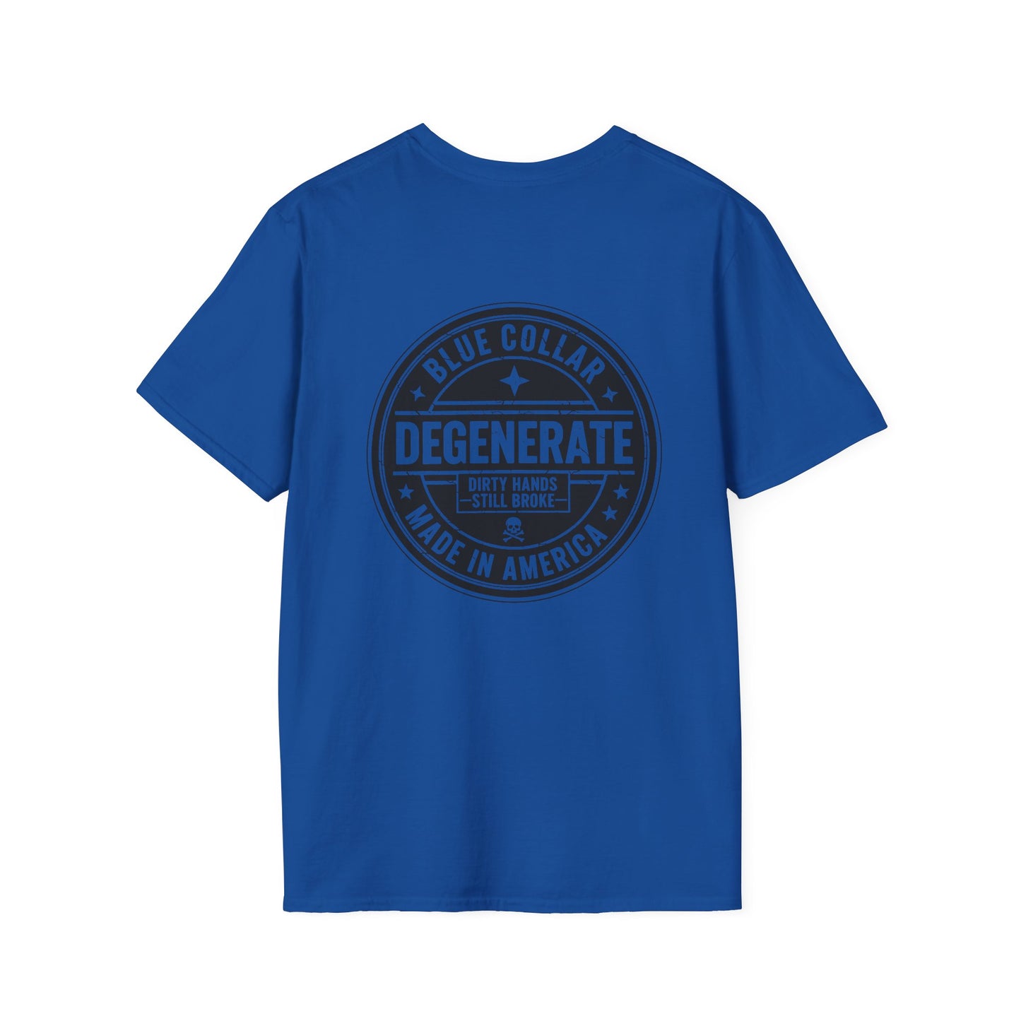 Blue Collar Degenerate T-Shirt — 'Degenerate' Vintage Workwear Graphic