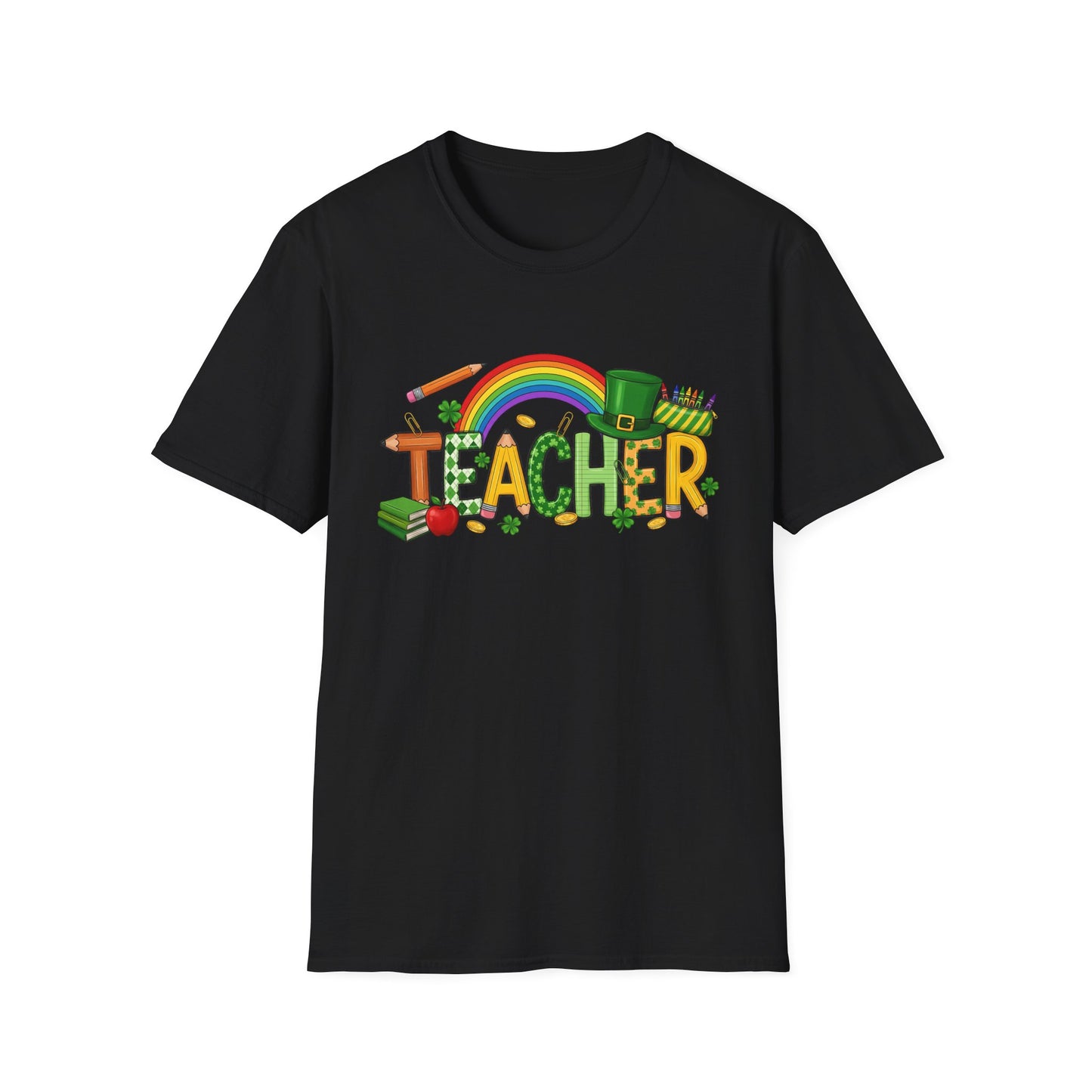 Teacher Rainbow St. Patrick's Day T-Shirt — 'Teacher' School Pride Tee