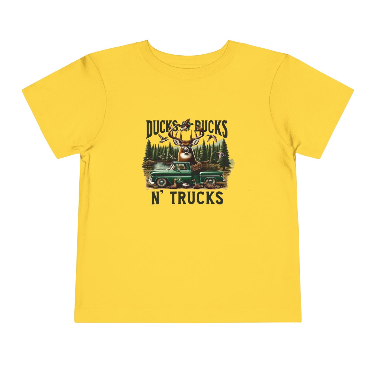 Ducks Bucks N' Trucks Toddler Tee - Cute Hunting Truck Graphic Shirt