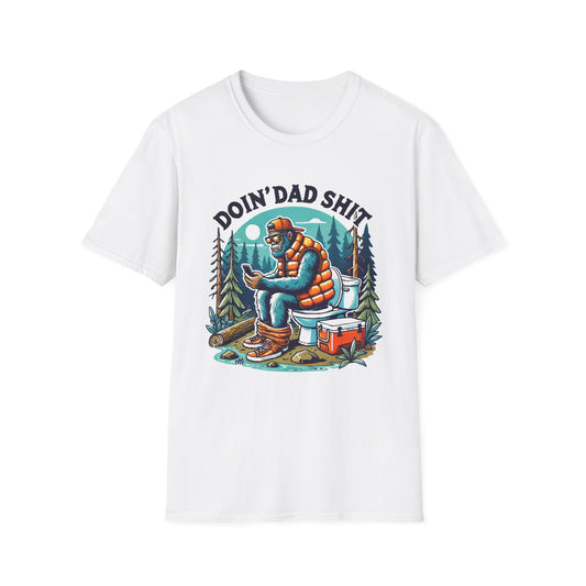 Doin' Dad Shit Camping T‑Shirt — Funny Outdoorsman Fishing Toilet Humor Tee