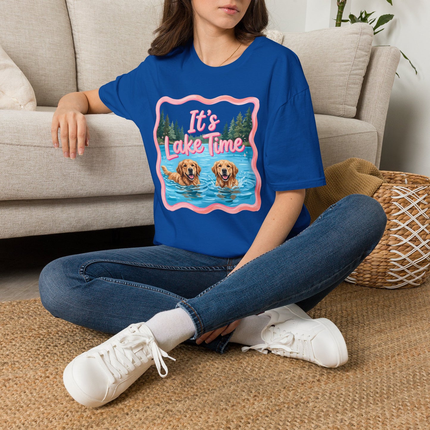 It's Lake Time T-Shirt — Cute Golden Retriever Lake Vibes Tee