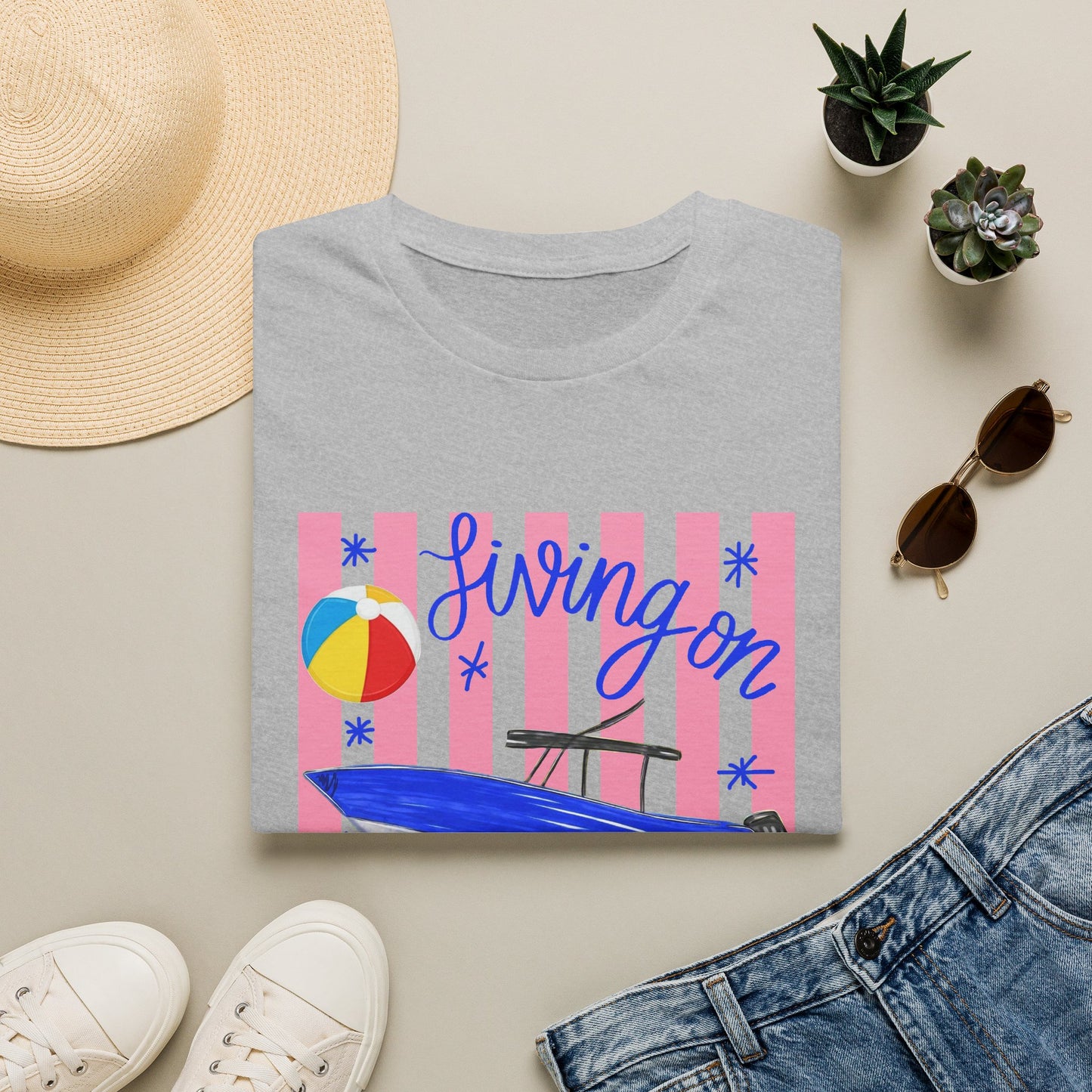 T-Shirt — "Living on Lake Time" Summer Lake Tee