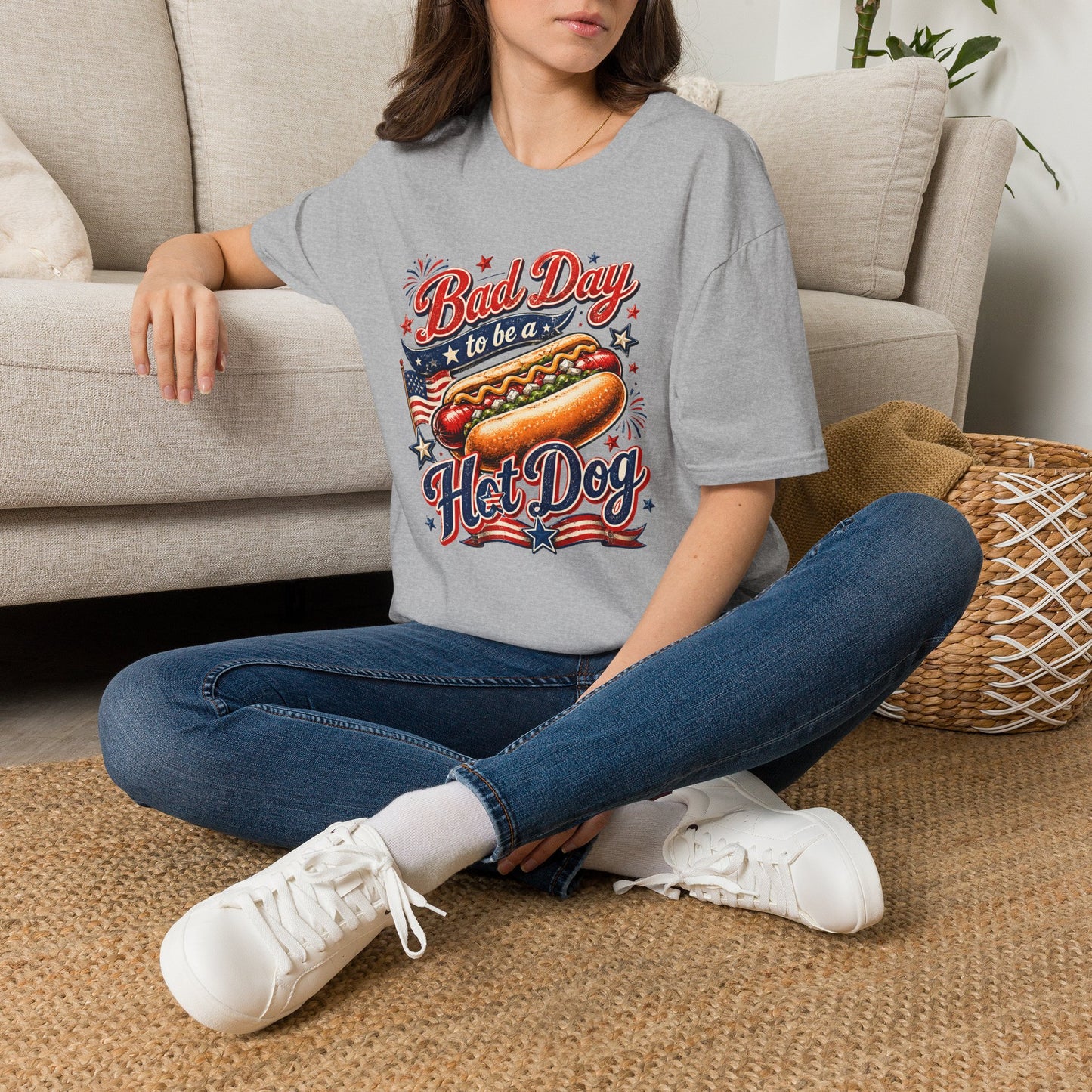 T-Shirt — “Bad Day to Be a Hot Dog” Patriotic Graphic Tee