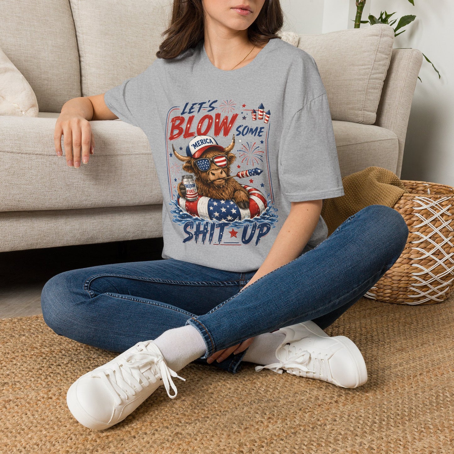 Patriotic Buffalo 'Let's Blow Some Shit Up' T-Shirt