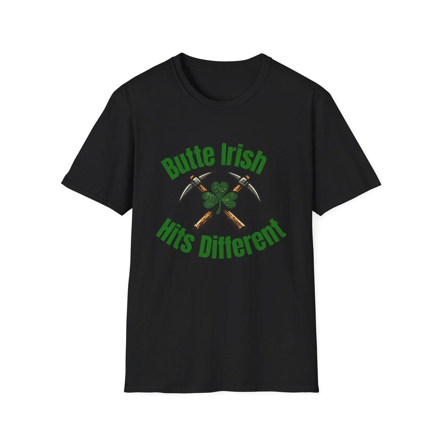 Butte Irish Hits Different T-Shirt — St. Patrick’s Mining Shamrock Tee