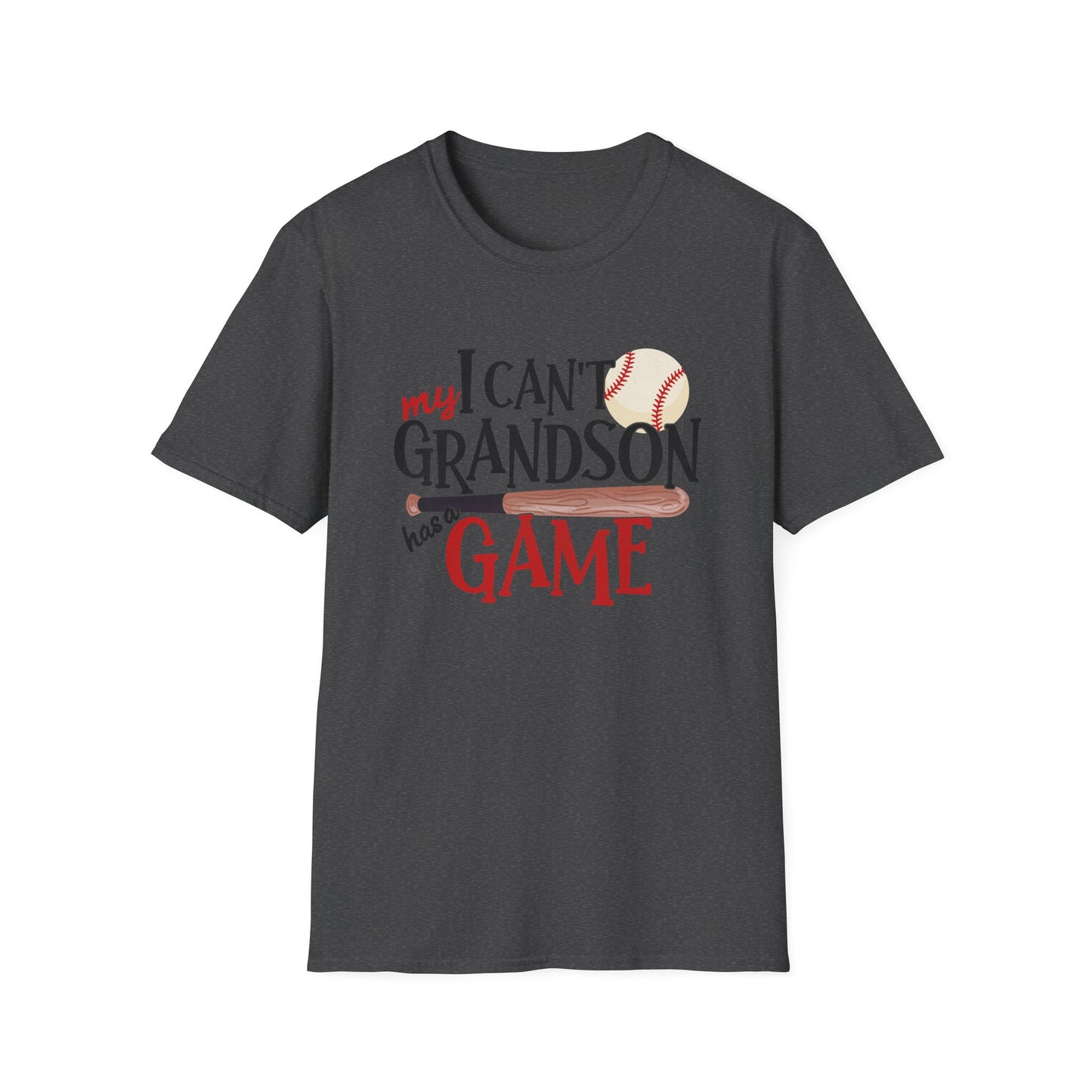 Baseball Grandma T-Shirt — “I Can’t, My Grandson Has Game” Graphic Tee