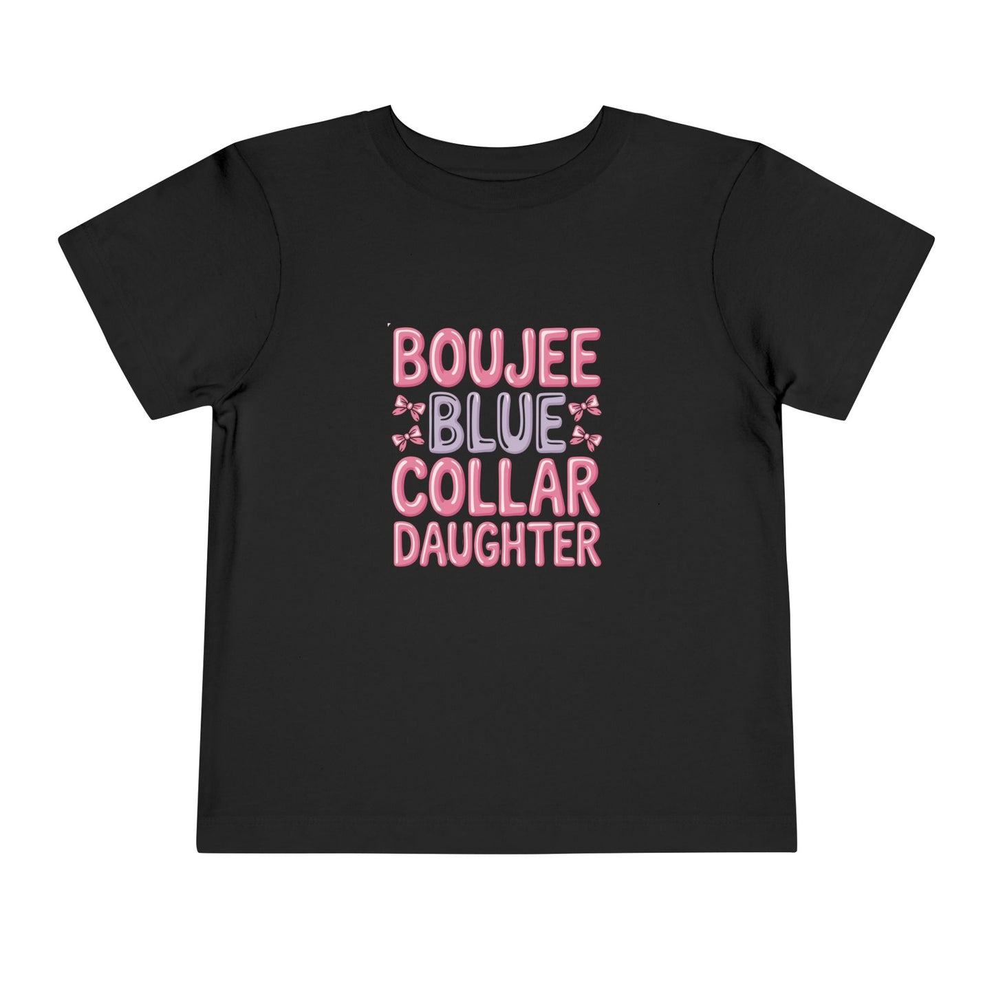 Boujee Blue Collar Daughter Toddler Tee — Cute Pink Floral Baby Shirt