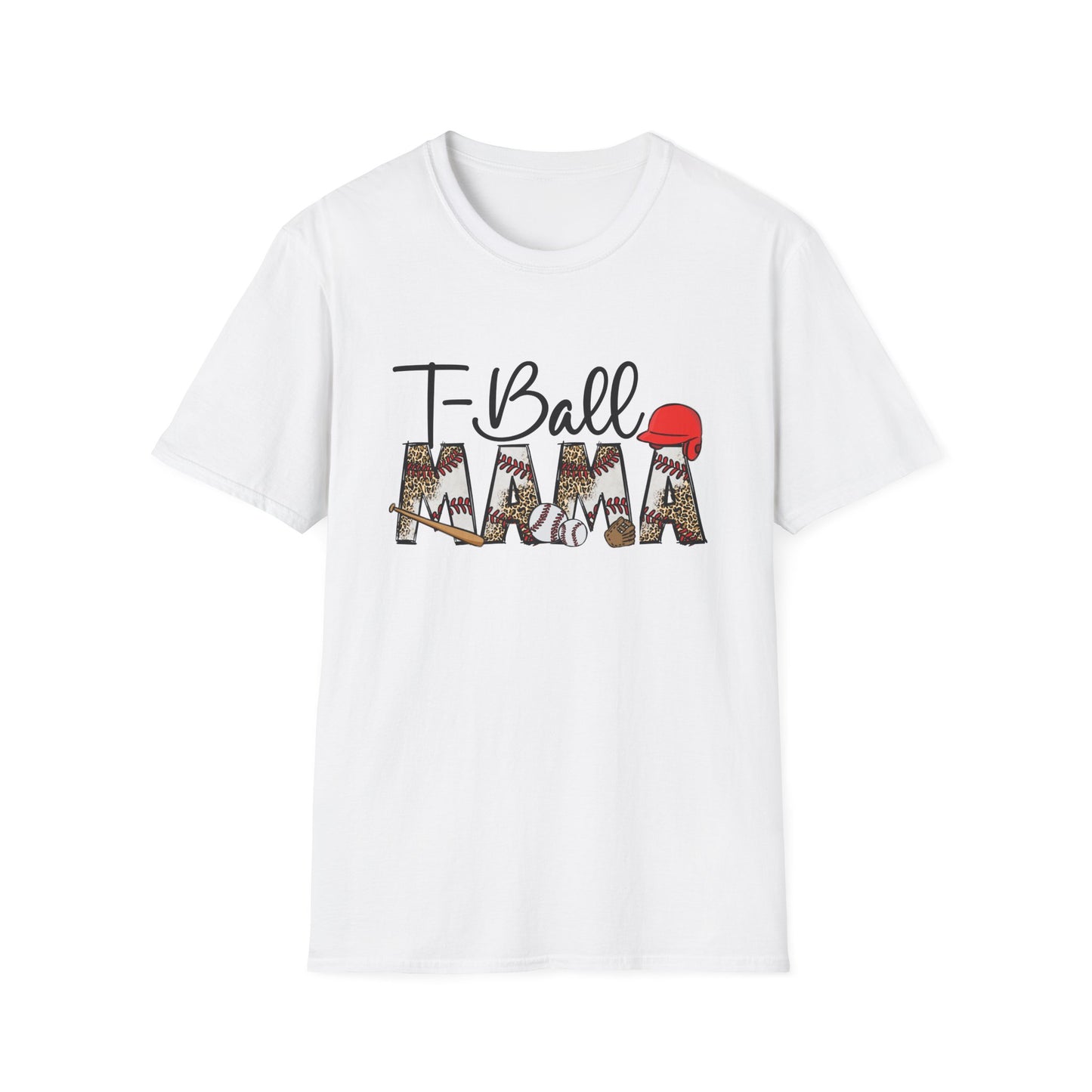 T‑Ball Mama T-Shirt — Cute Floral Baseball Mom Tee
