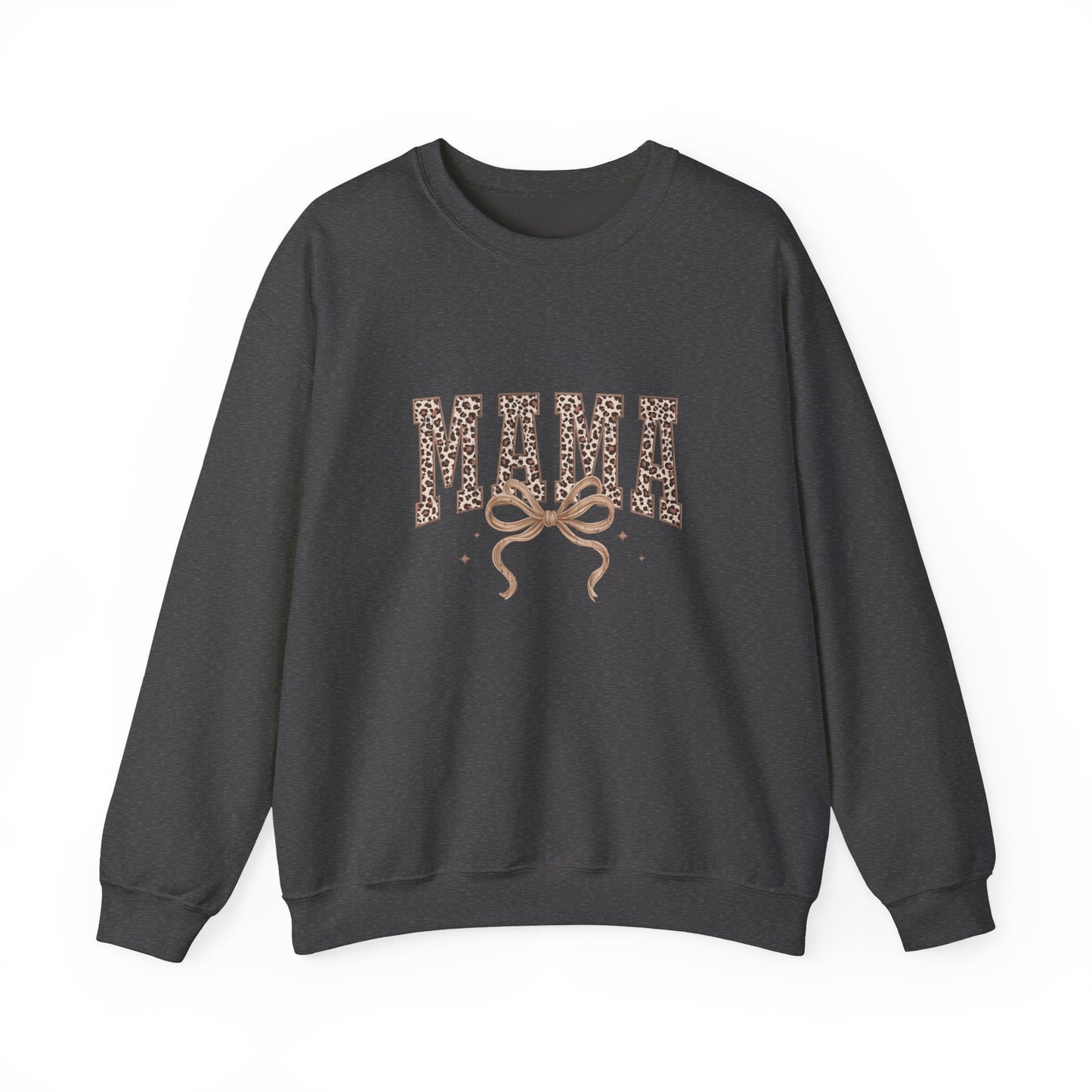 Mama Leopard Ribbon Crewneck Sweatshirt