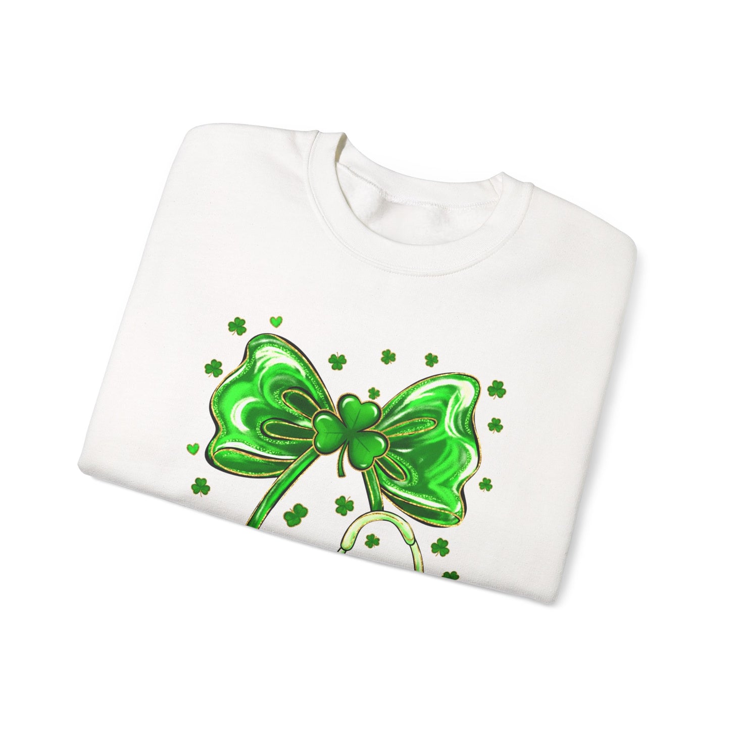 St. Patrick's Green Shamrock Bow Sweatshirt