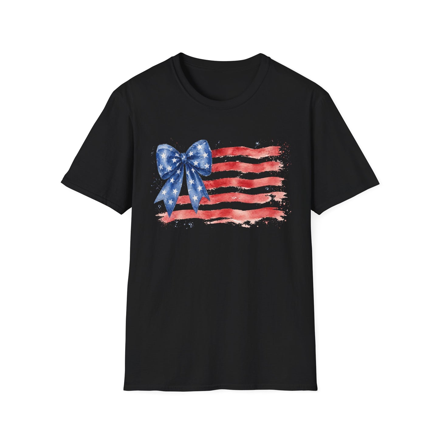 American Flag Bow T-Shirt — Patriotic Fourth of July Tee