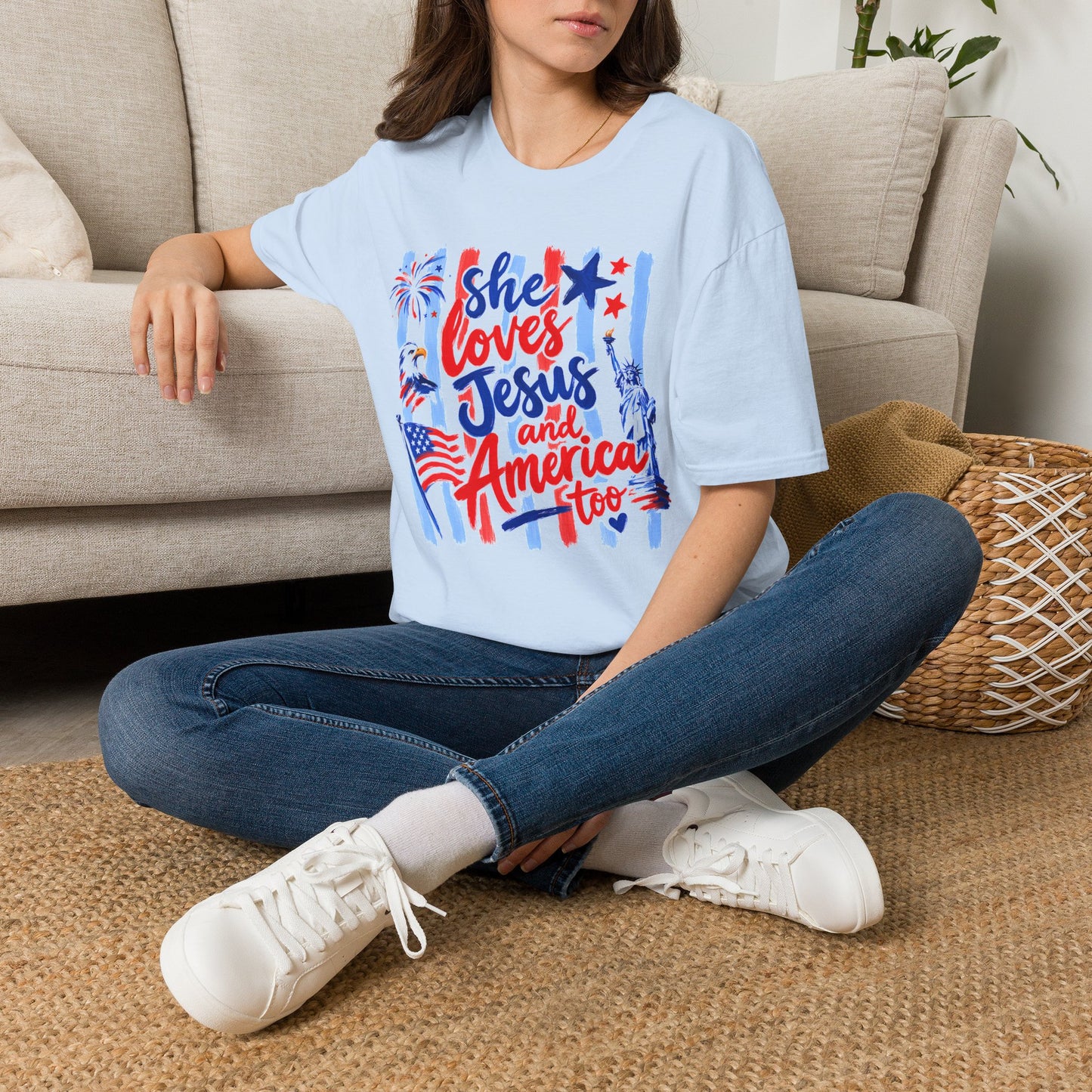She Loves Jesus and America Too T-Shirt