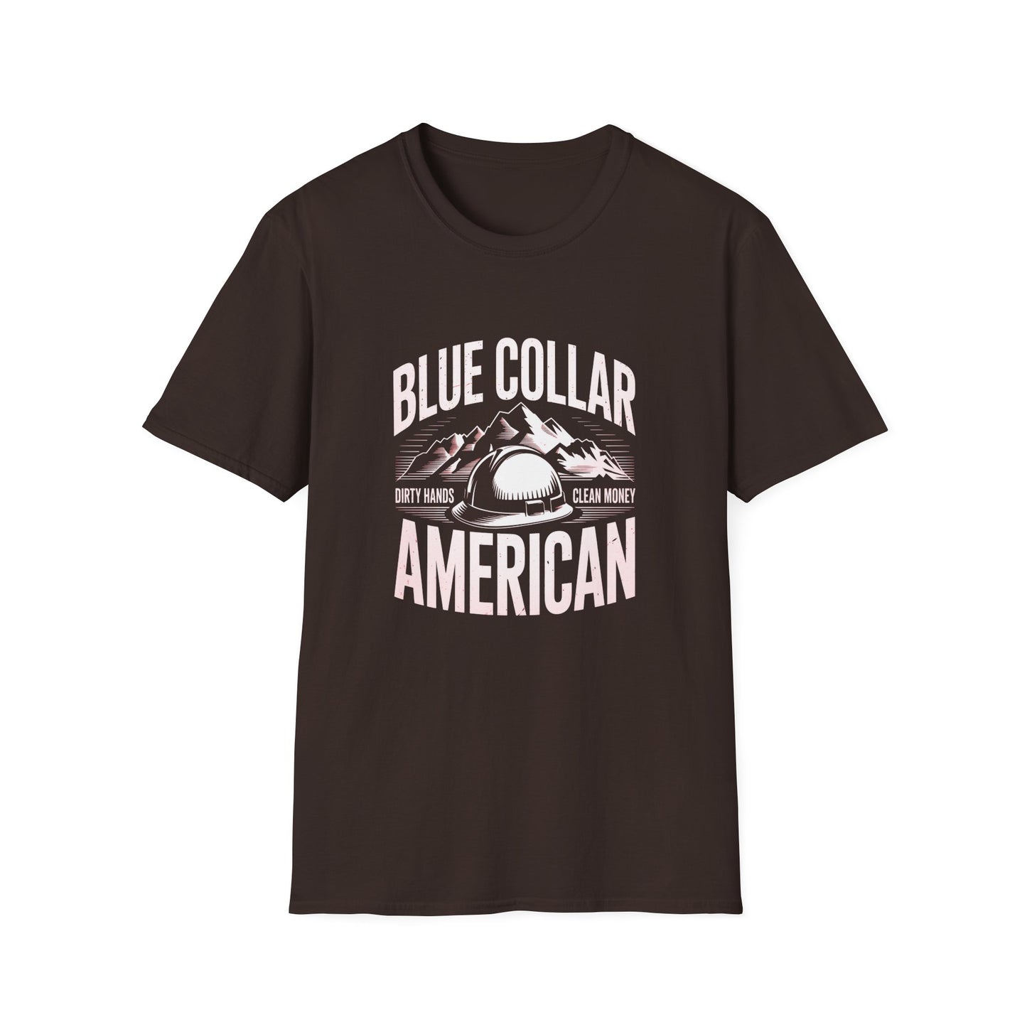 Blue Collar American T‑Shirt — Proud Worker Helmet Graphic