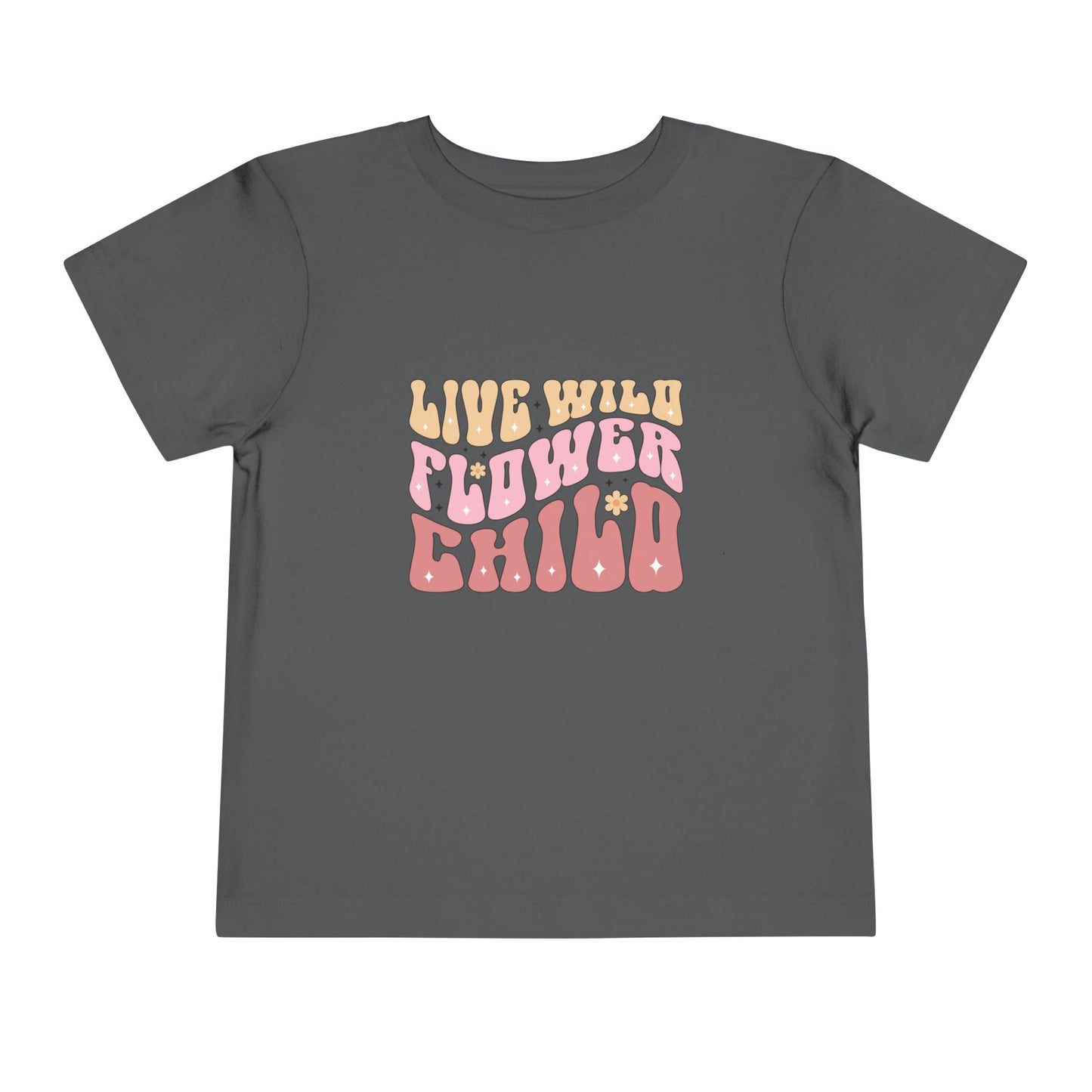 Toddler Tee — "Live Wild Flower Child" Retro Hippie Graphic