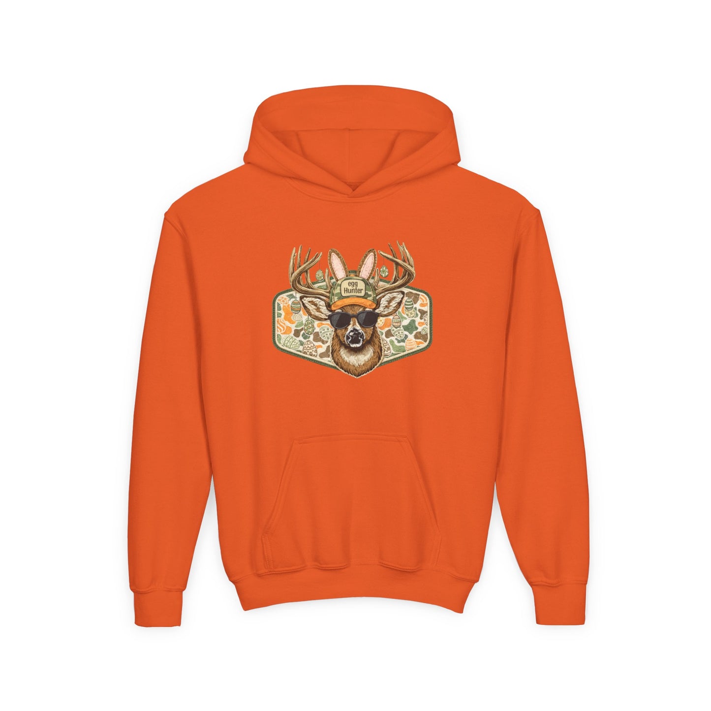 Youth Deer Camo Hoodie — Cool Buck Graphic Hooded Sweatshirt for Kids