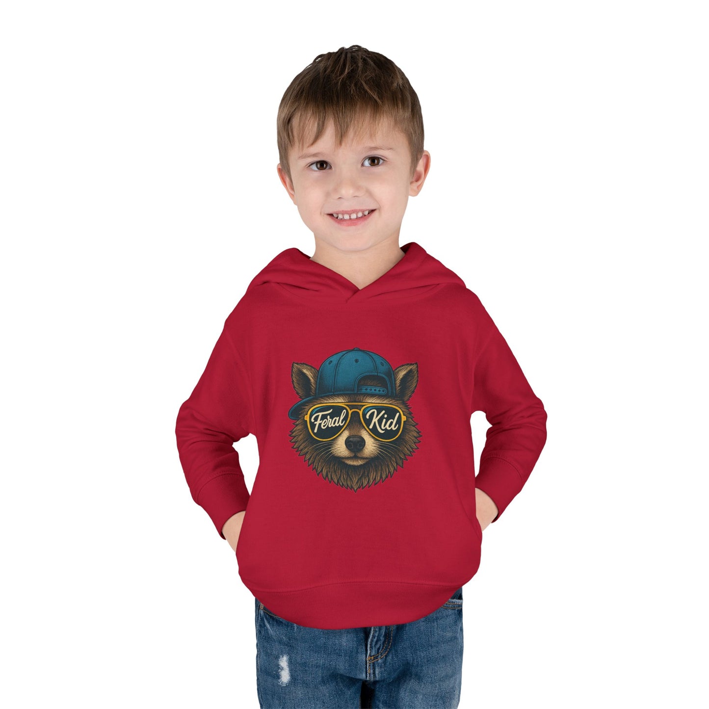 Toddler Hoodie — 'Forest Kid' Raccoon Graphic Kids Pullover