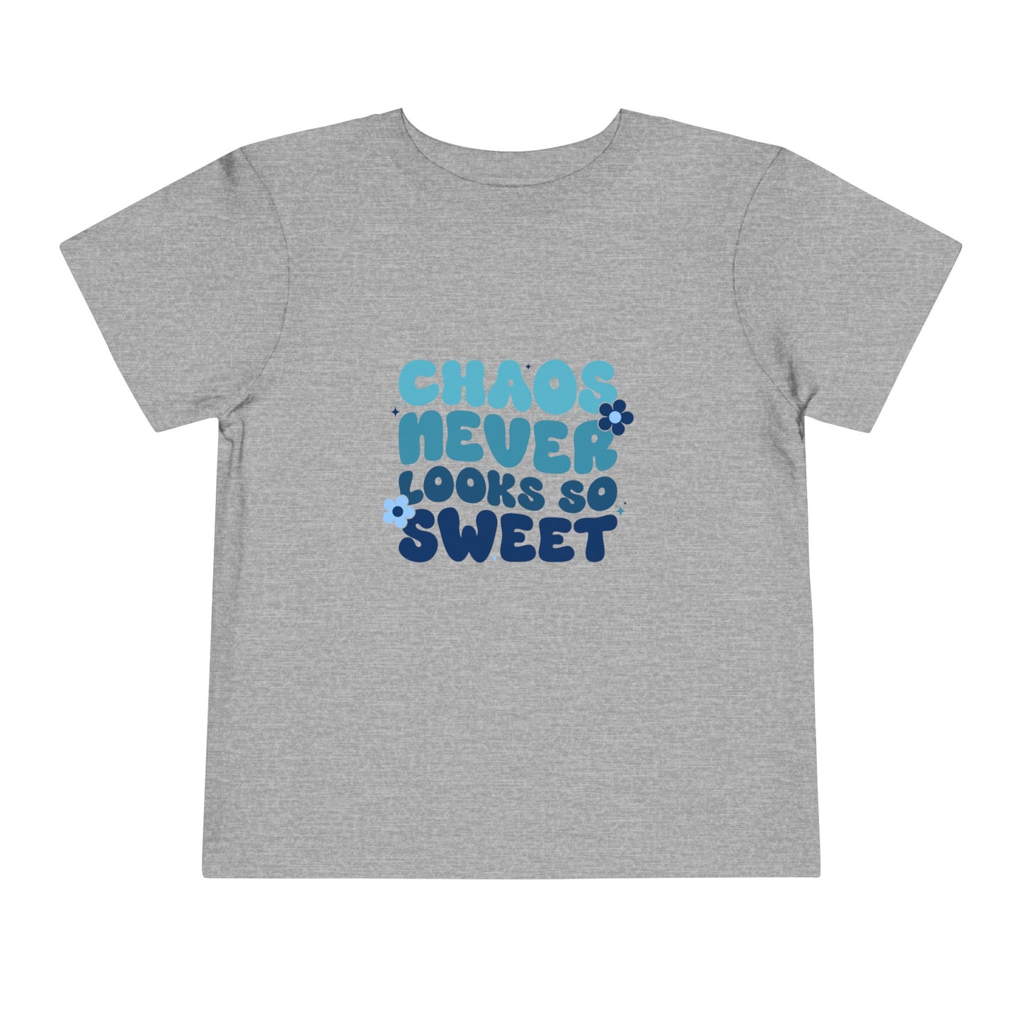 Toddler Tee — "Chaos Never Looks So Sweet" Retro Flower Graphic