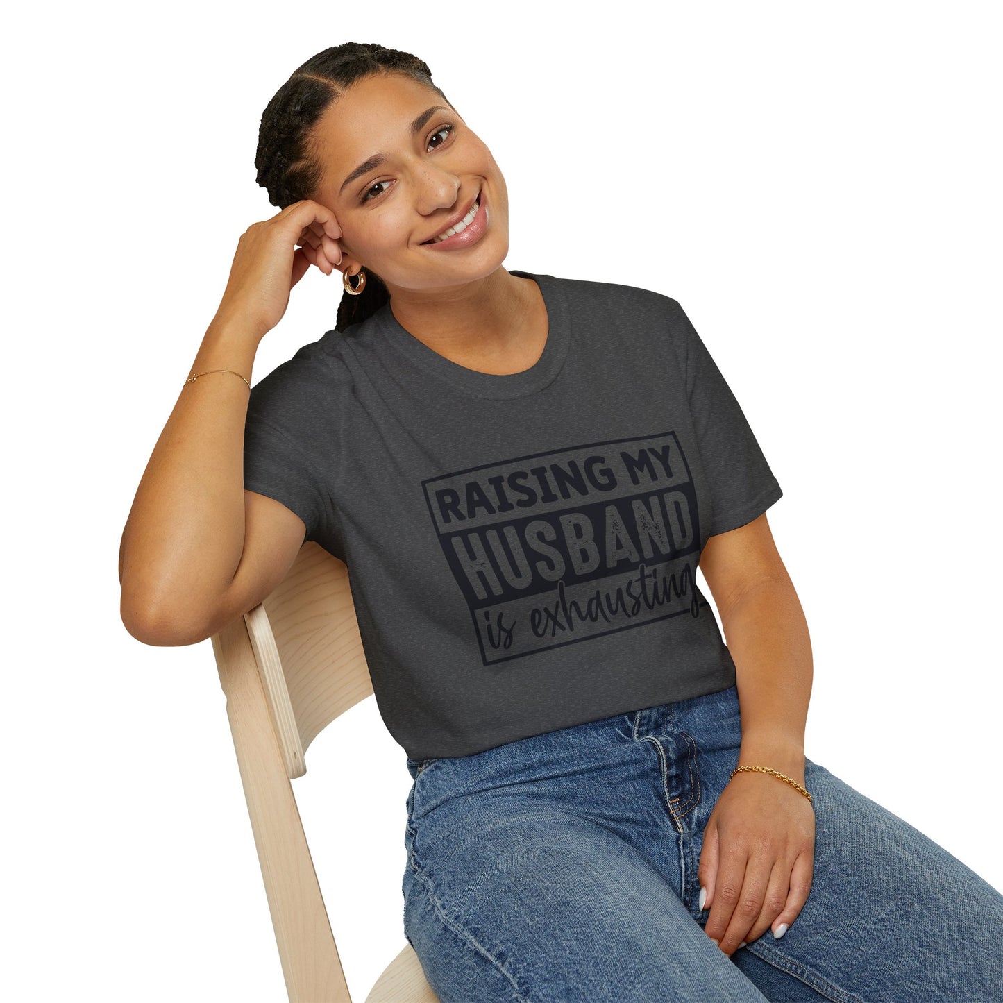 Raising My Husband Is Exhausting T-Shirt — Funny Mom Parenting Tee