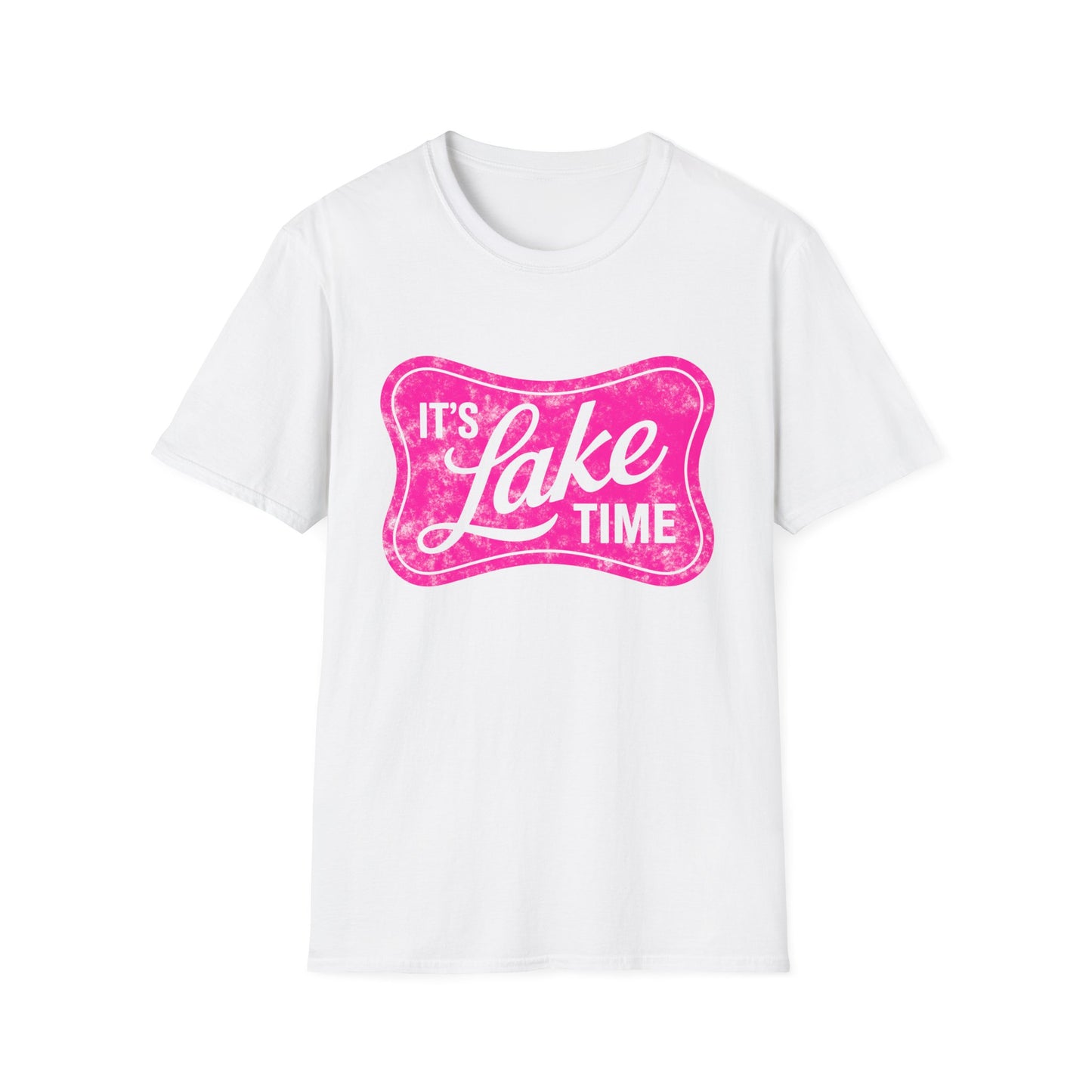 Lake Time T‑Shirt — "It's Lake Time" Retro Pink Graphic Tee