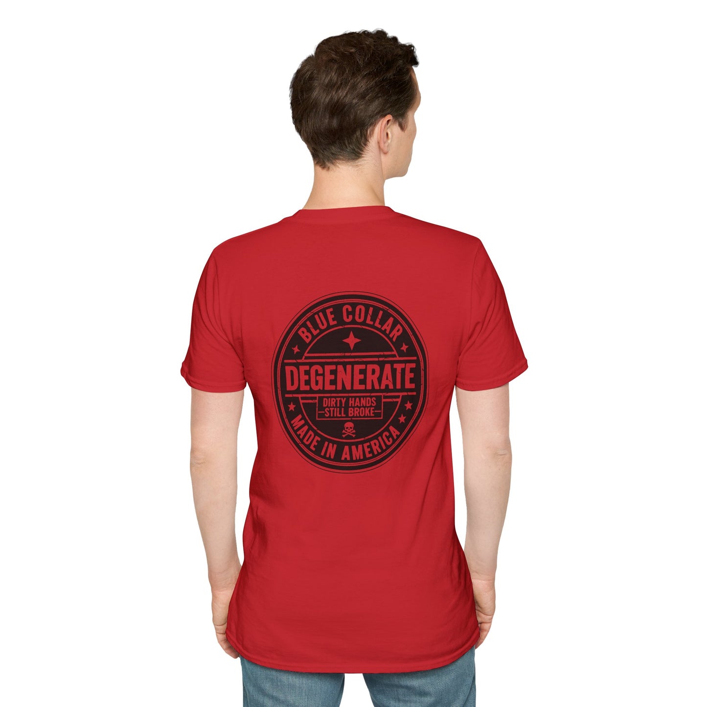 Blue Collar Degenerate T-Shirt — 'Degenerate' Vintage Workwear Graphic